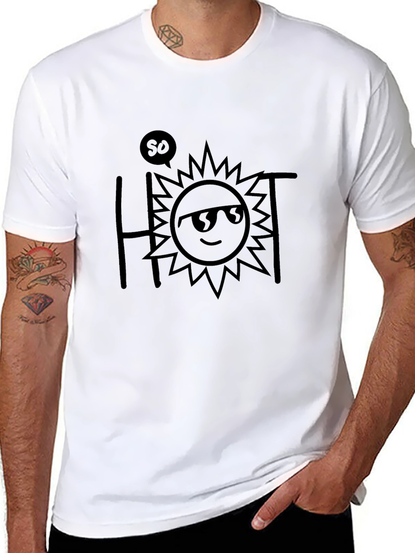 Black So Hot Sun Graphic Tee - Black T-Shirt view 8