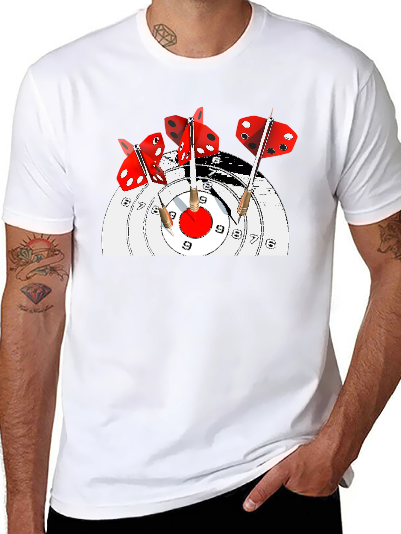 Black Dartboard T-Shirt: Hit the Bullseye in Style! view 8