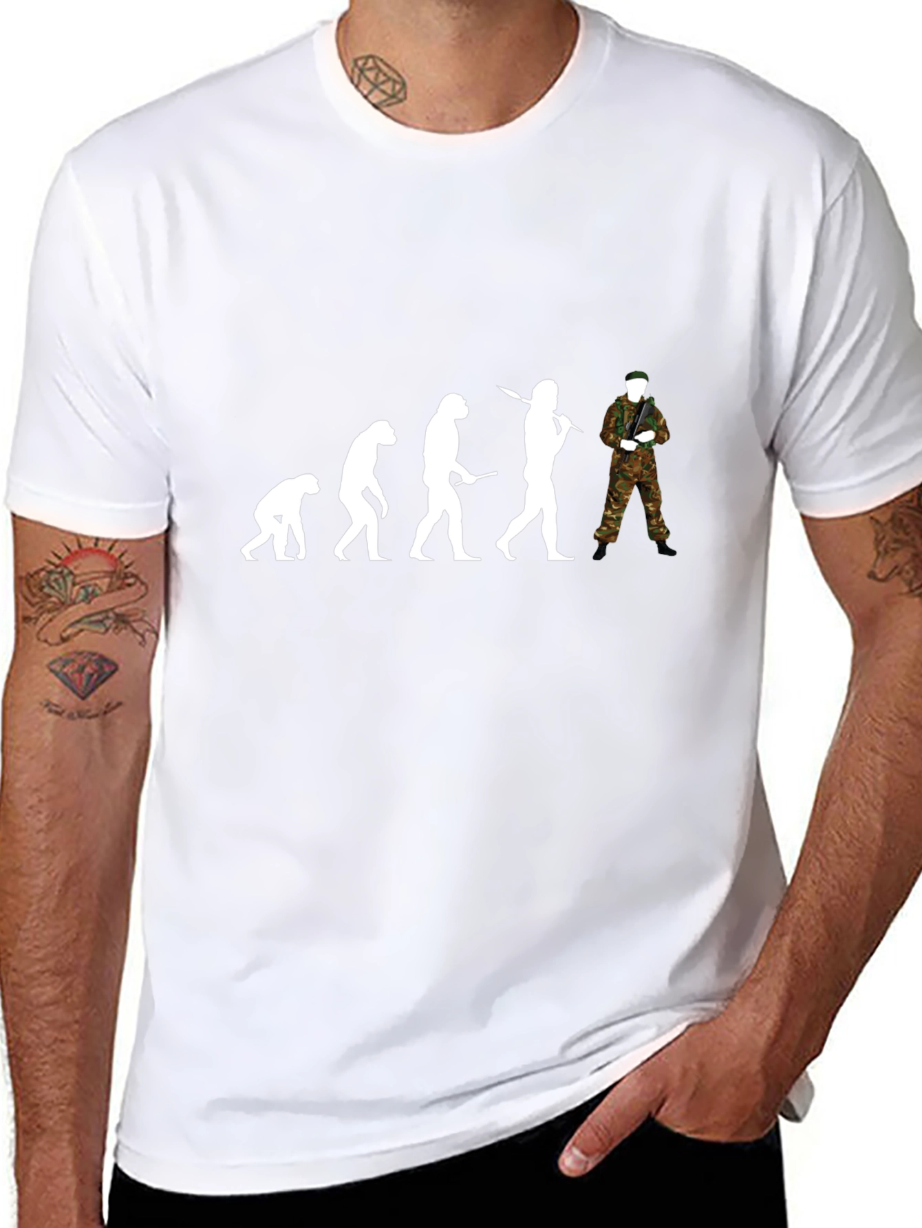 Black Evolution of Soldier Black T-Shirt view 8