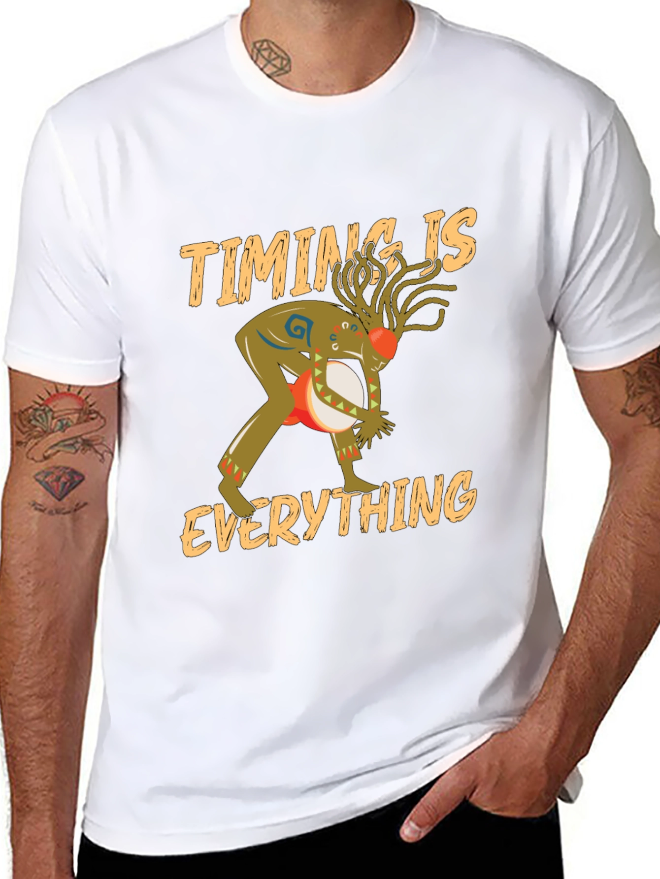 Black Timing Is Everything Black Graphic Tee view 8