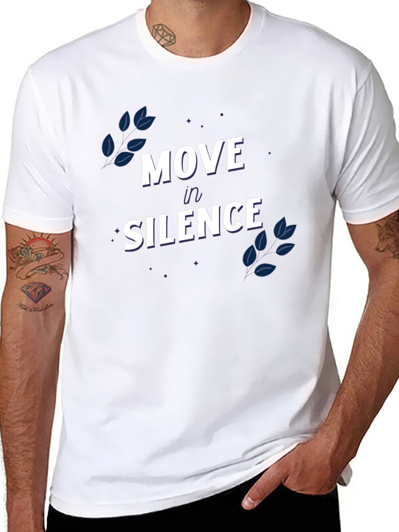 Black Move in Silence Graphic T-Shirt view 8