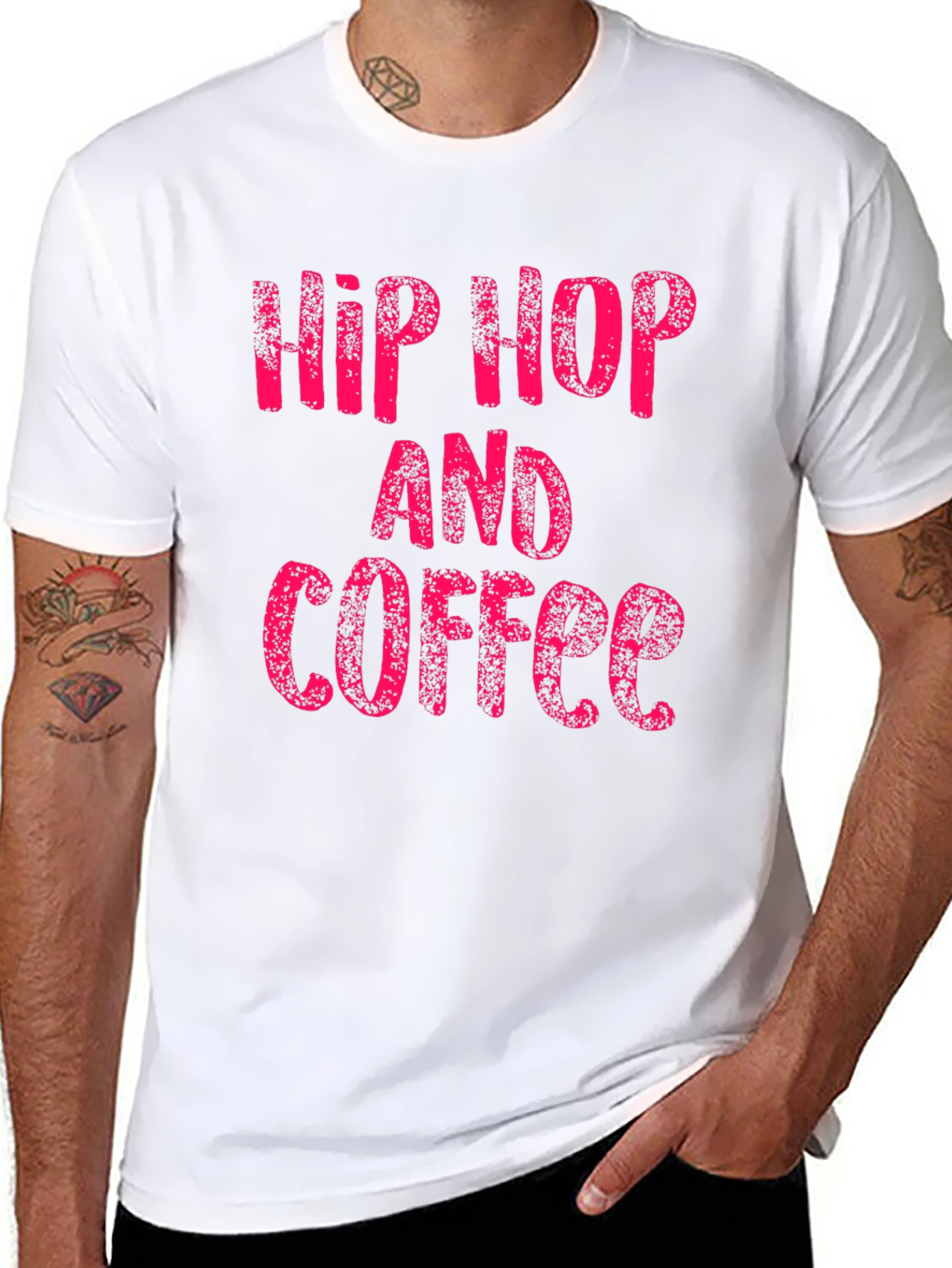 Black Hip Hop and Coffee Graphic T-Shirt view 8