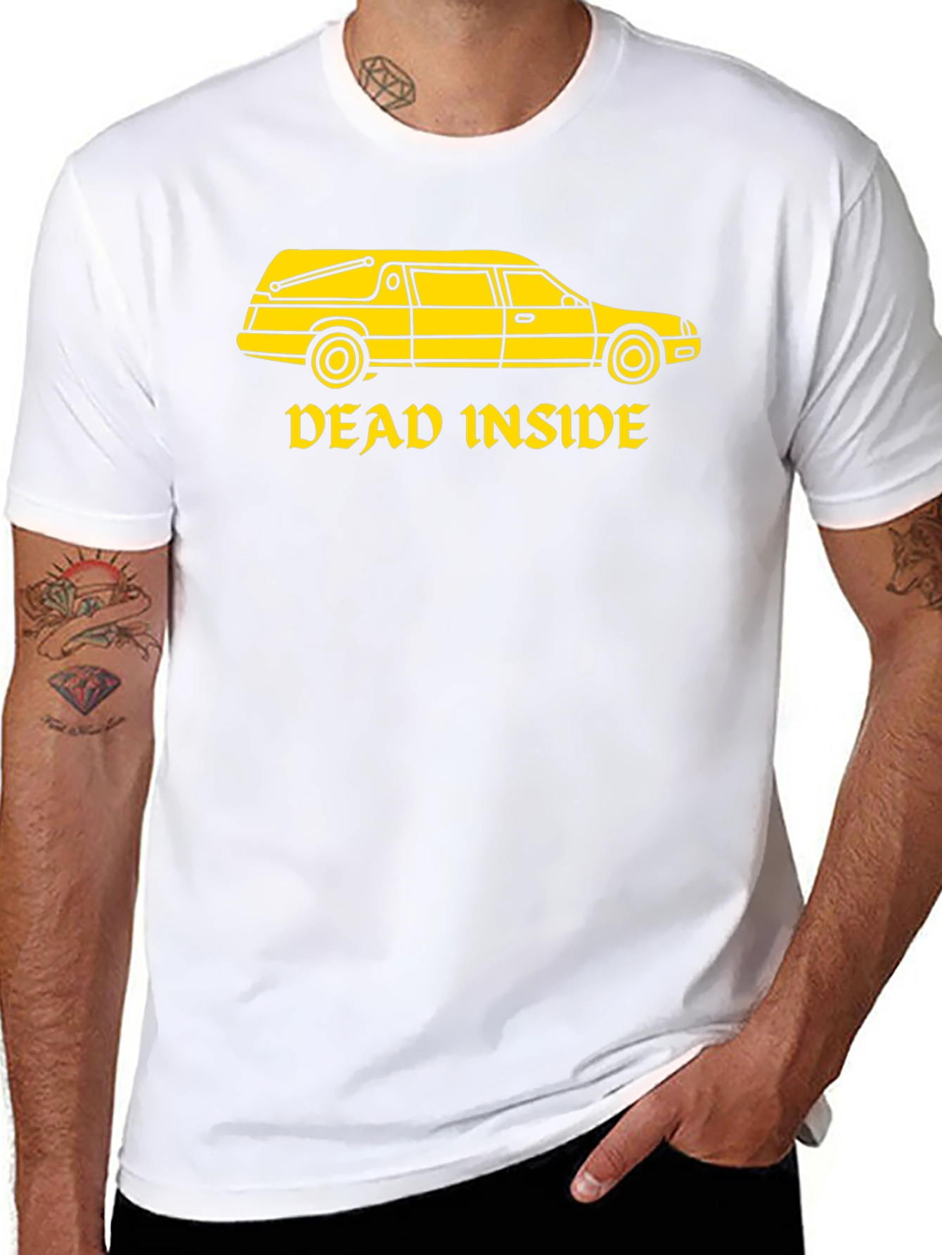 Black Dead Inside Hearse T-Shirt - Dark Humor view 8