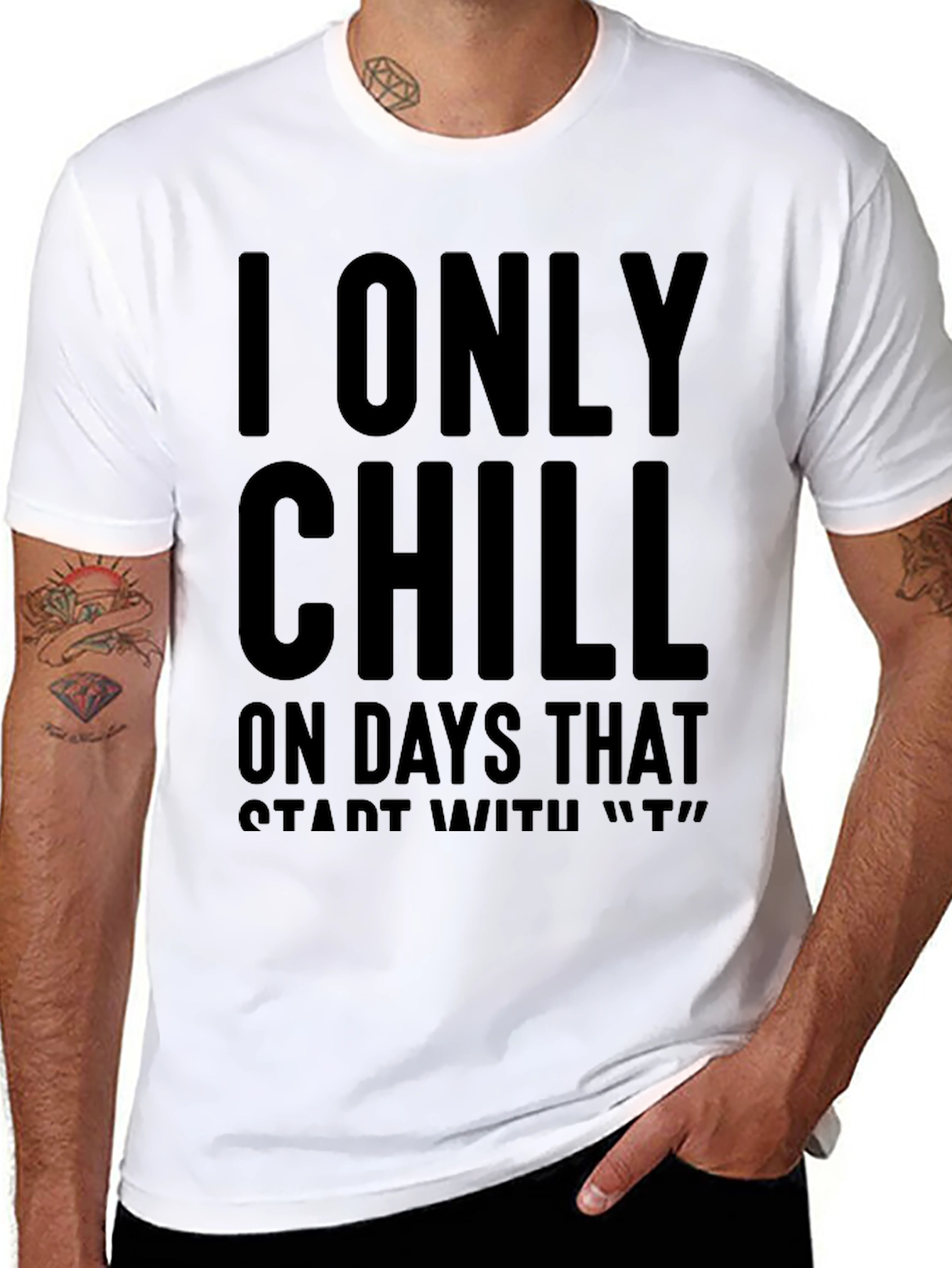 Black Chill Only on 'T' Days Black Graphic Tee view 8
