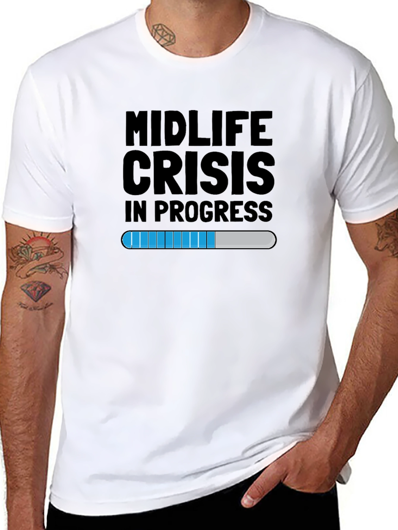 Black Midlife Crisis T-Shirt - Funny Graphic Tee for Men view 8