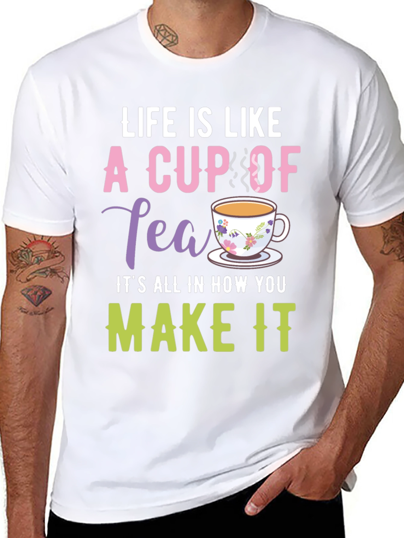 Black Life is Like a Cup of Tea Graphic T-Shirt view 8
