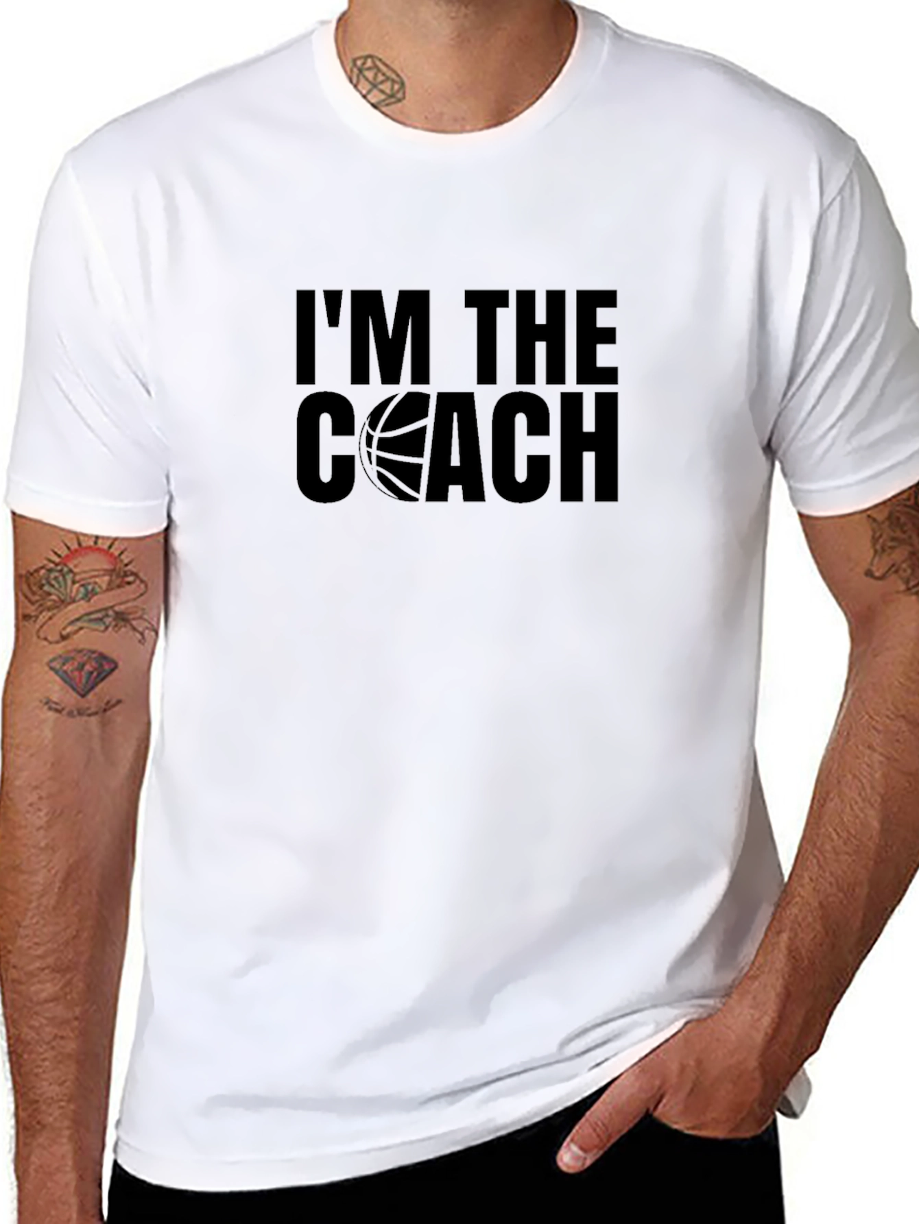 Black I'm The Coach Basketball T-Shirt view 8