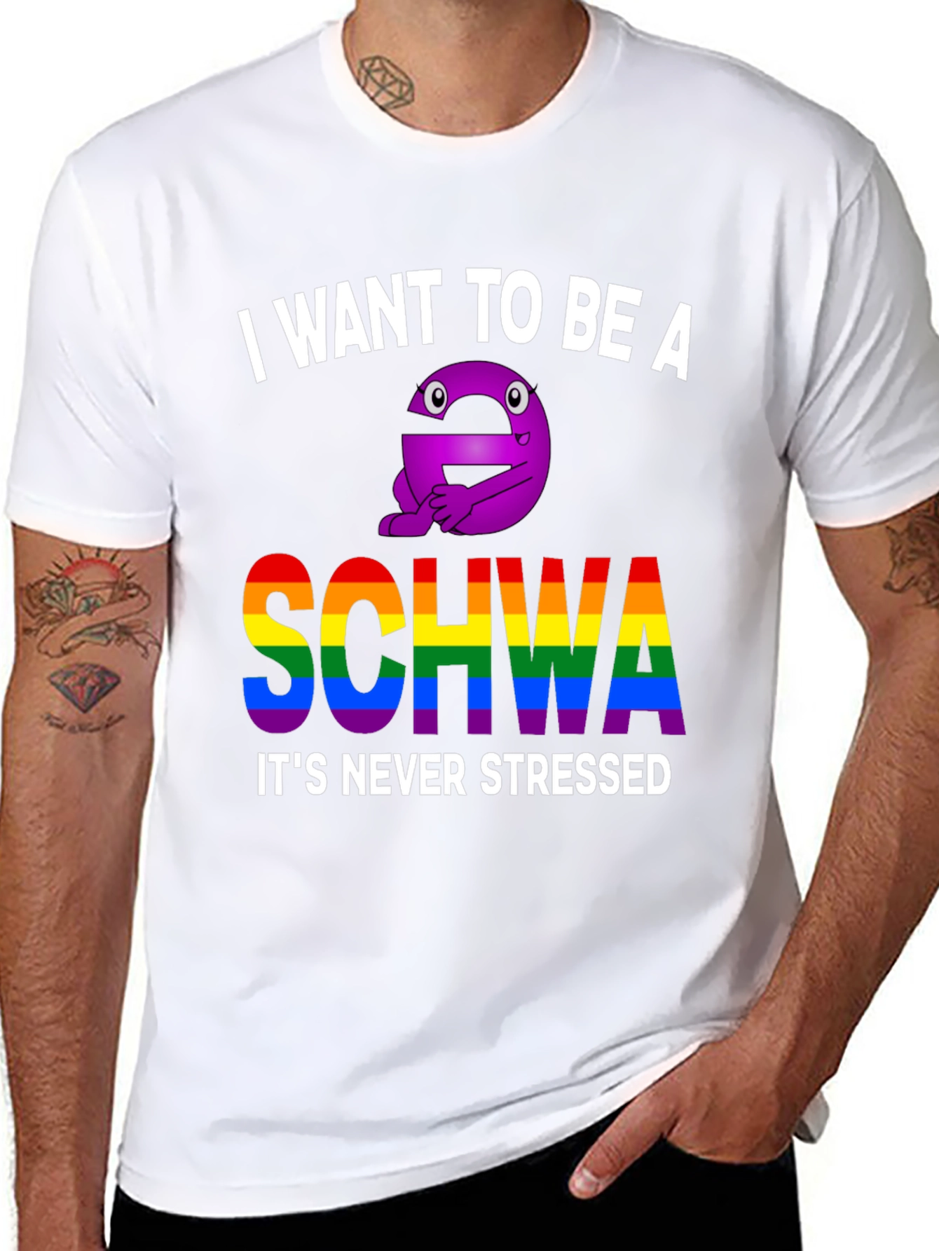 Black I Want To Be A Schwa T-Shirt view 8