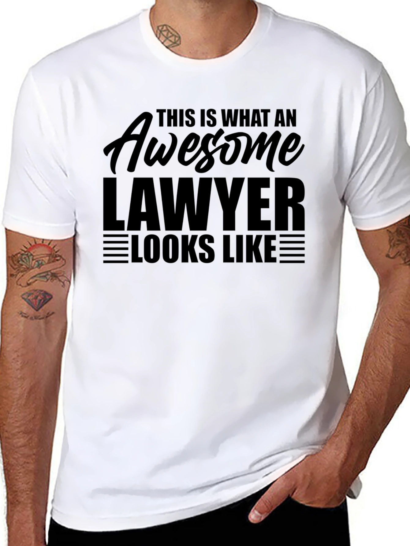 Black Awesome Lawyer T-Shirt - This Is What An Awesome Lawyer Looks Like view 8