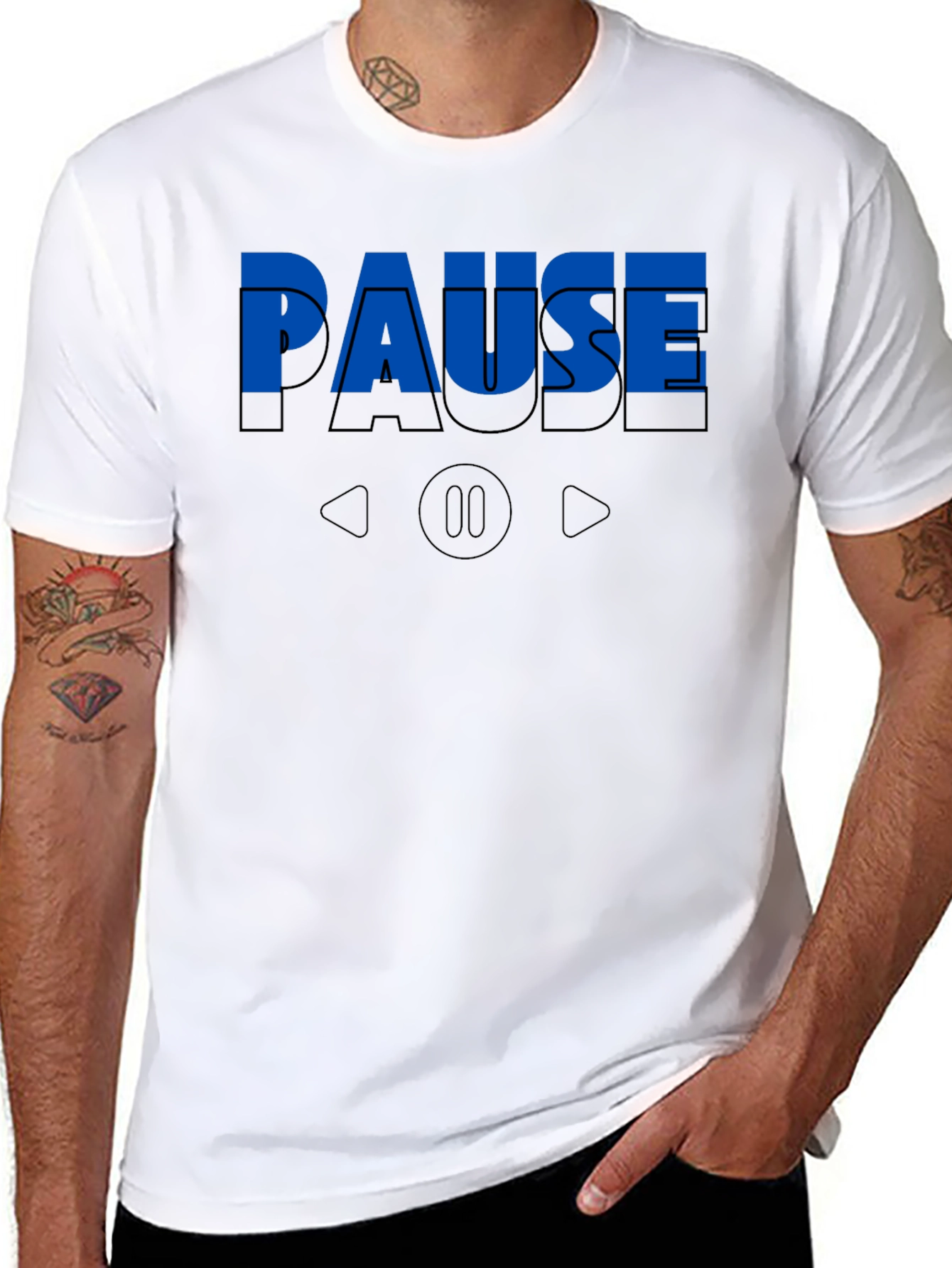 Black Pause T-Shirt - Relax & Unwind view 8