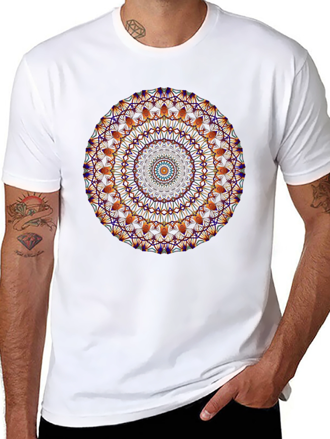 Black Mandala Graphic Black T-Shirt view 8