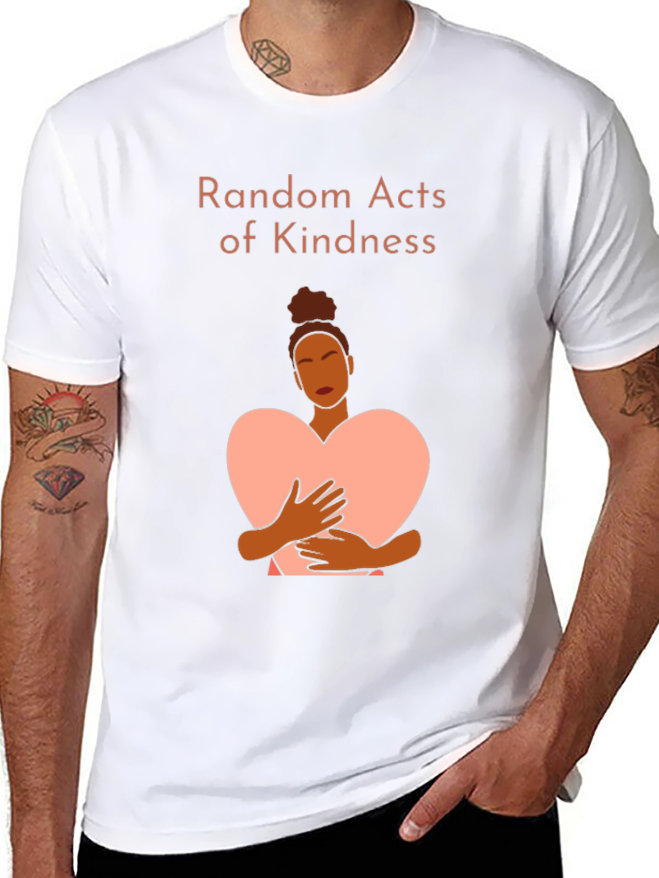 Black Random Acts of Kindness Graphic Tee view 8