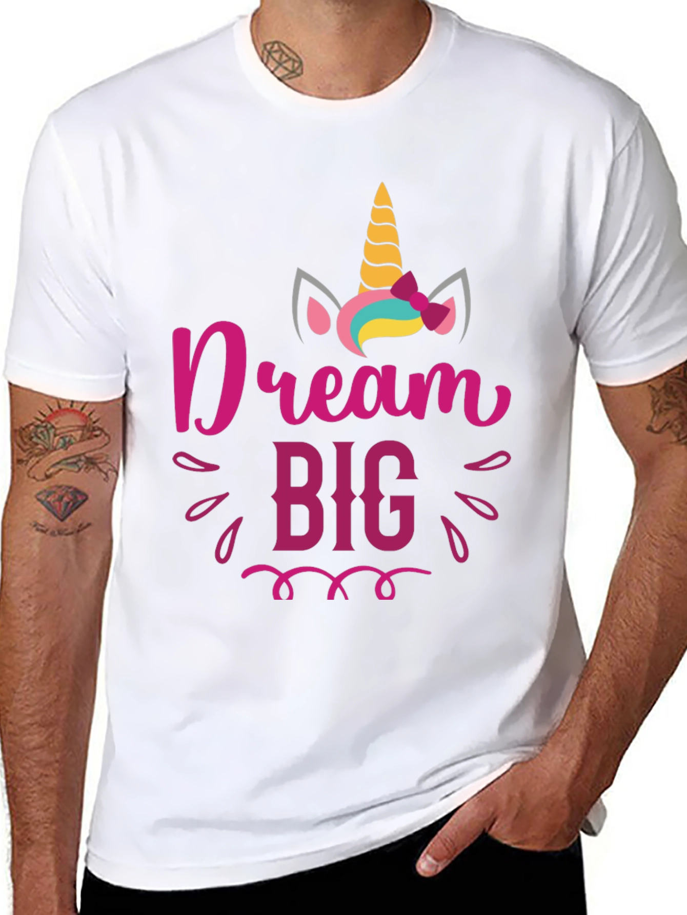 Black Dream Big Unicorn Graphic Tee view 8