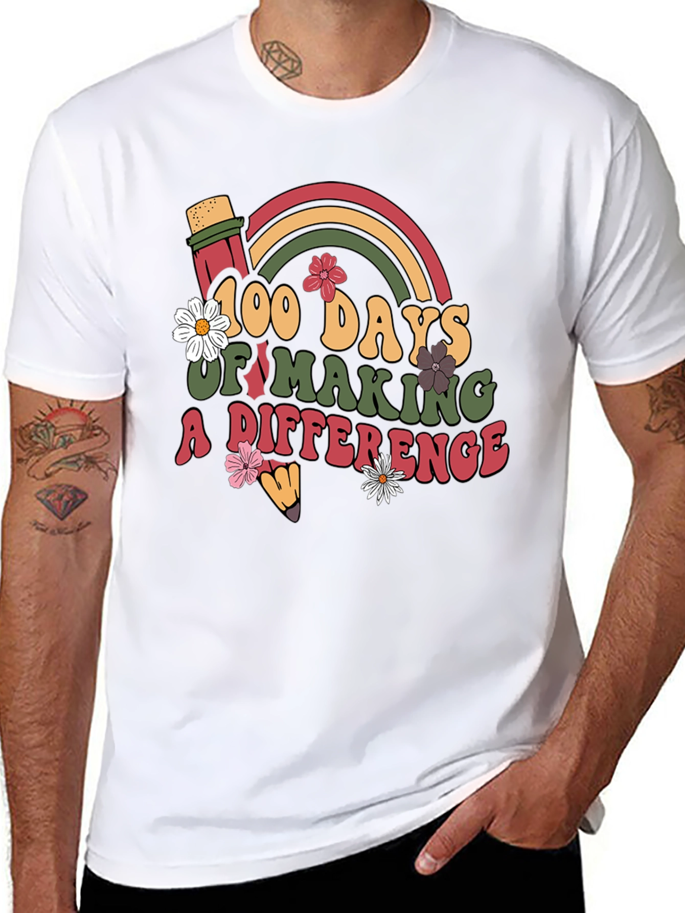 Black 100 Days of Making a Difference T-Shirt view 8