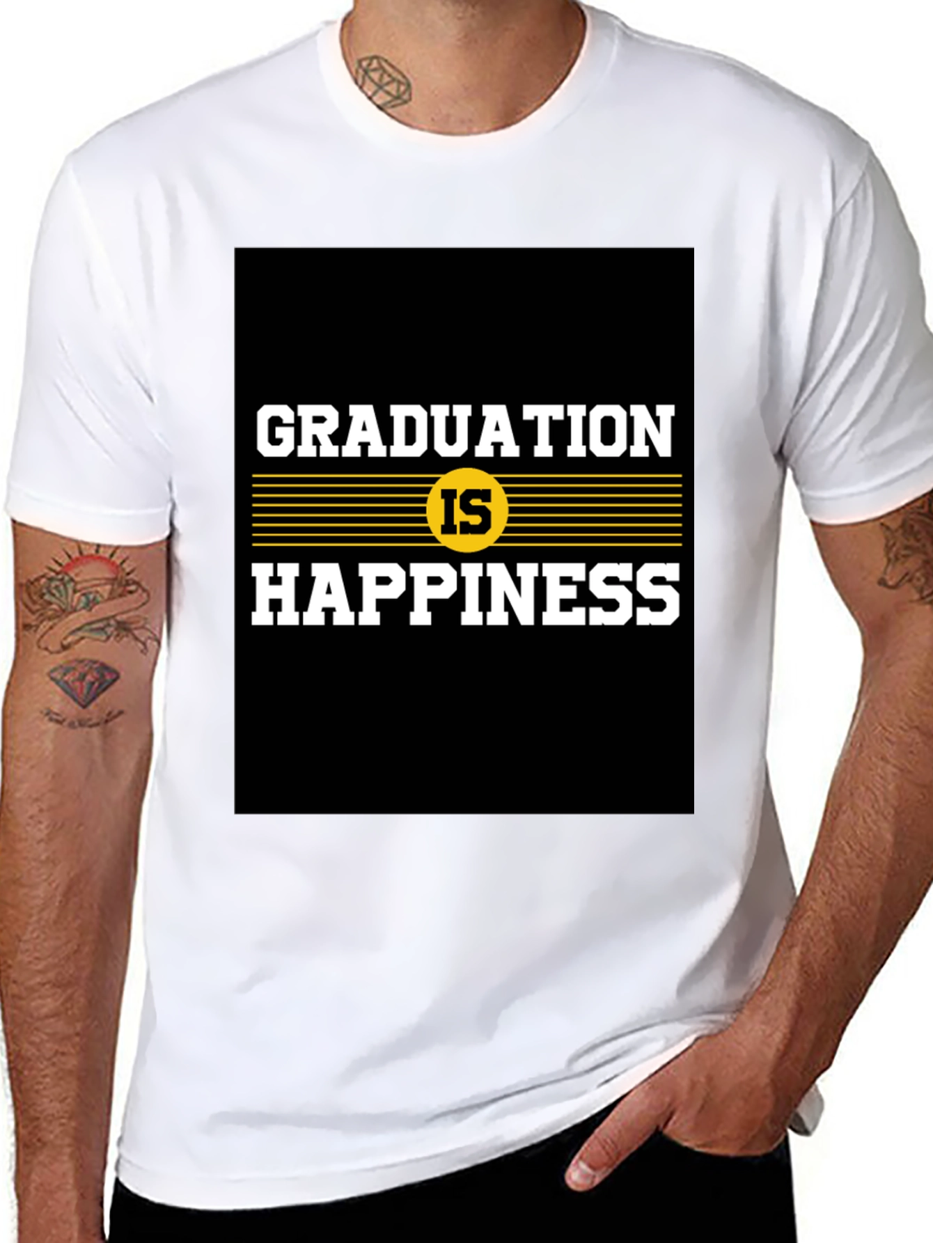 Black Graduation is Happiness Graphic Tee view 8