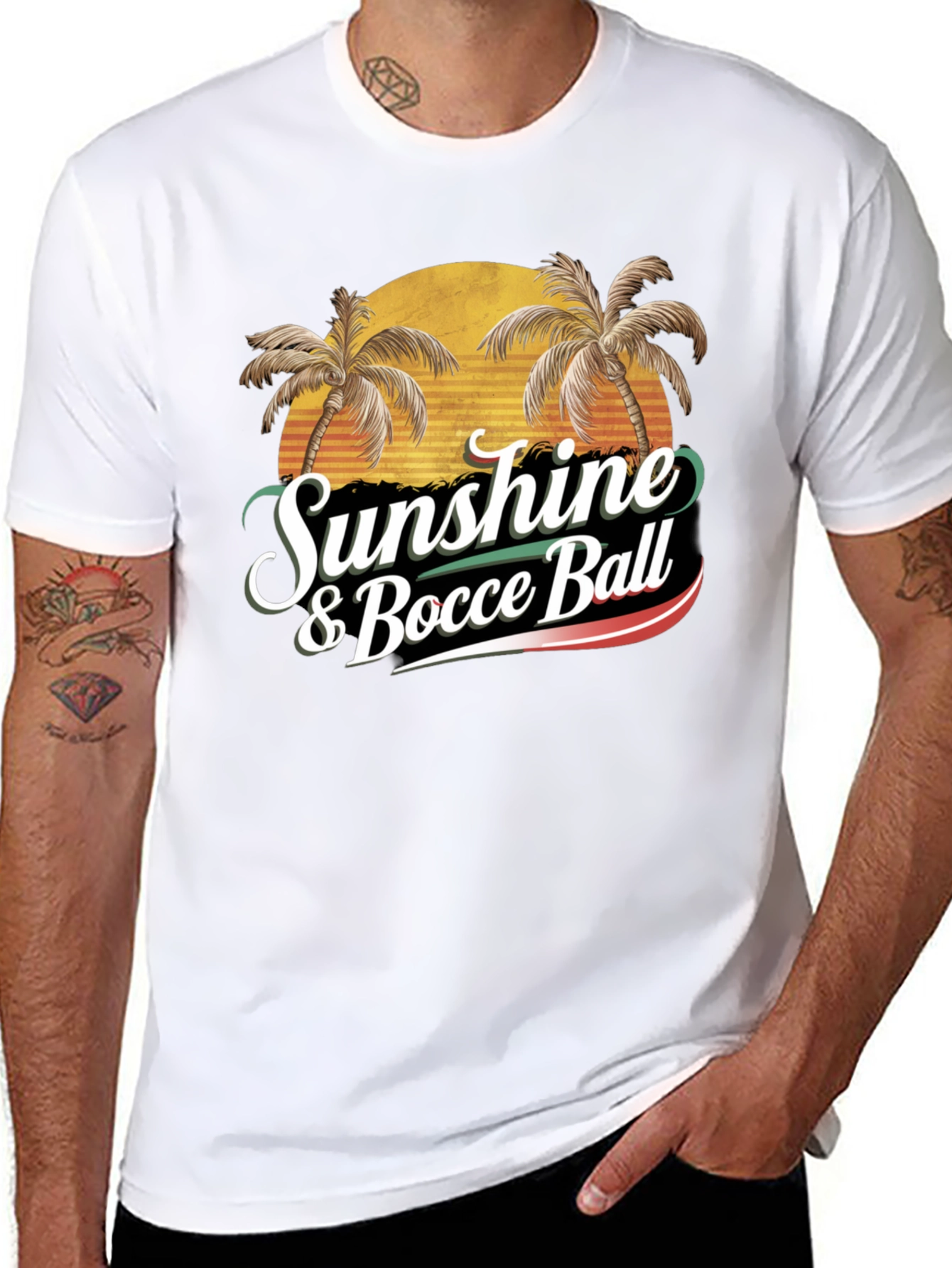 Black Sunshine & Bocce Ball T-Shirt view 8