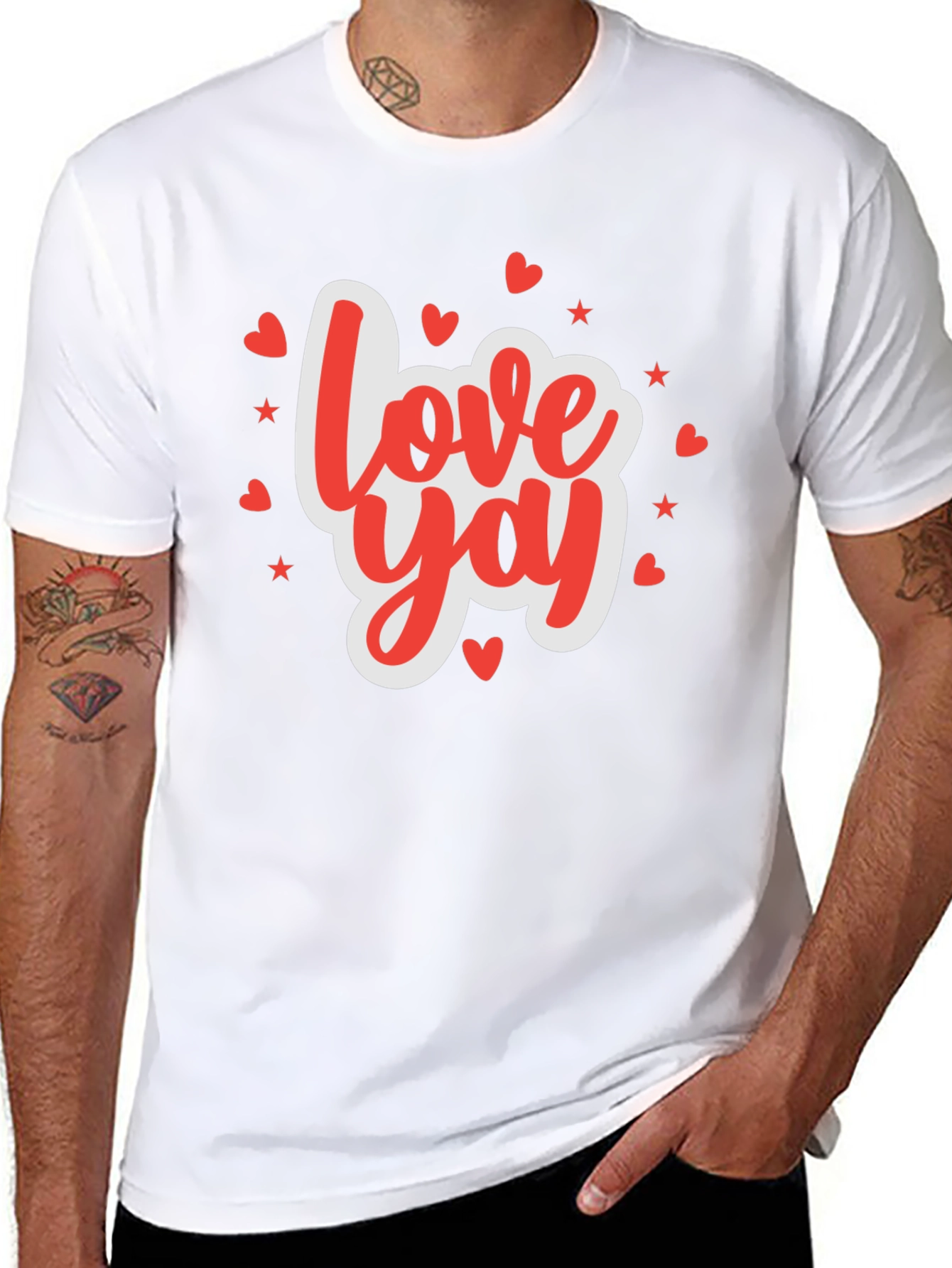 Black Love Yay Valentine's Day Graphic T-Shirt view 8