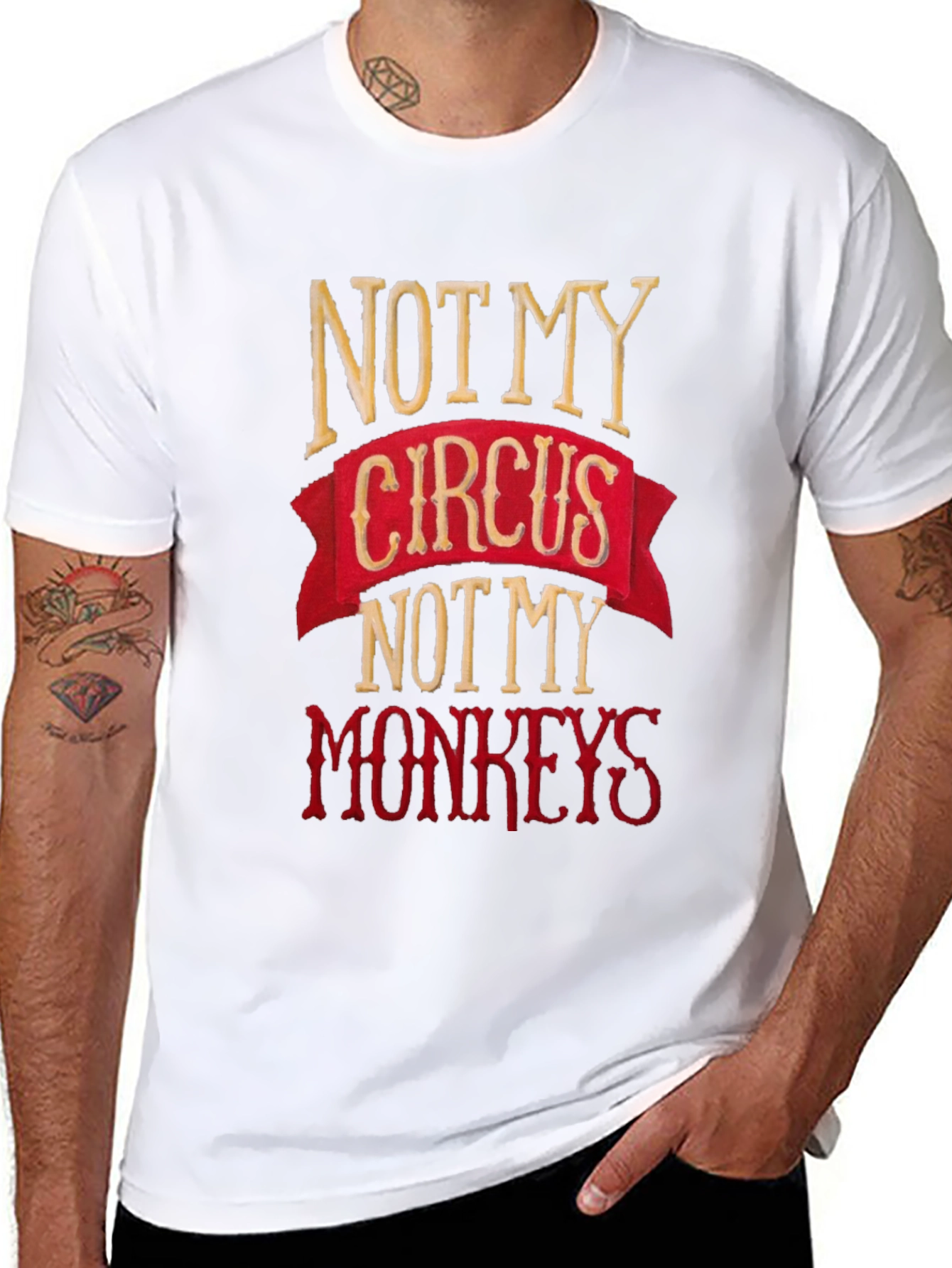 Black Not My Circus, Not My Monkeys Graphic Tee view 8