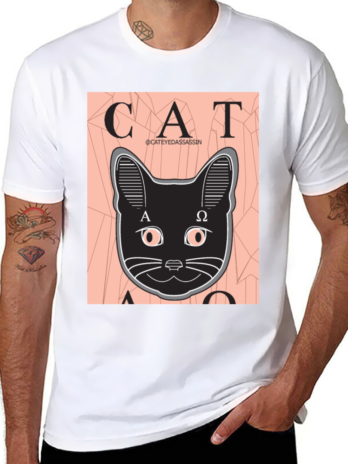 Black Cat Assassin Graphic Tee - Black T-Shirt view 8