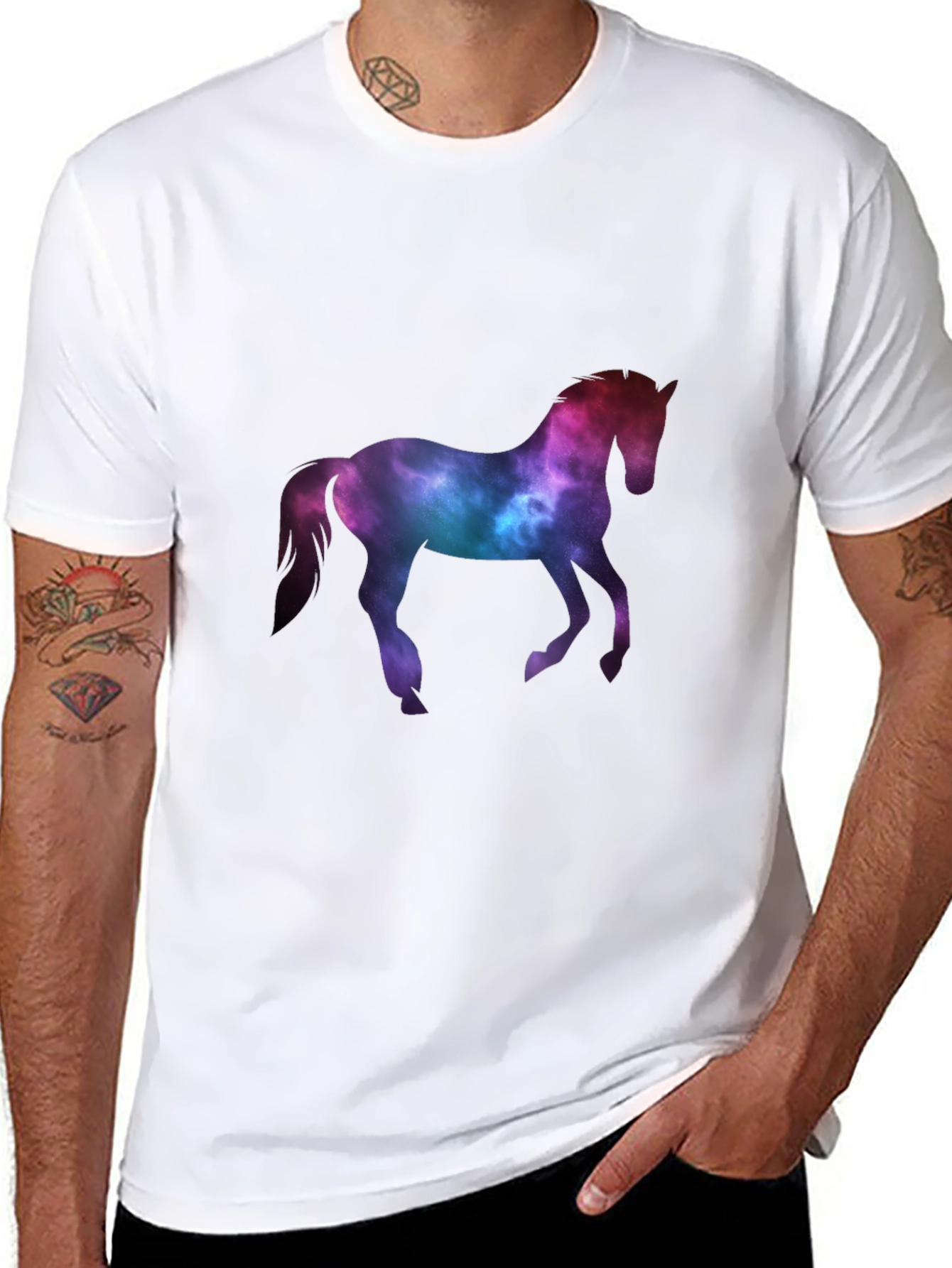 Black Cosmic Horse Graphic Tee - Black T-Shirt view 8