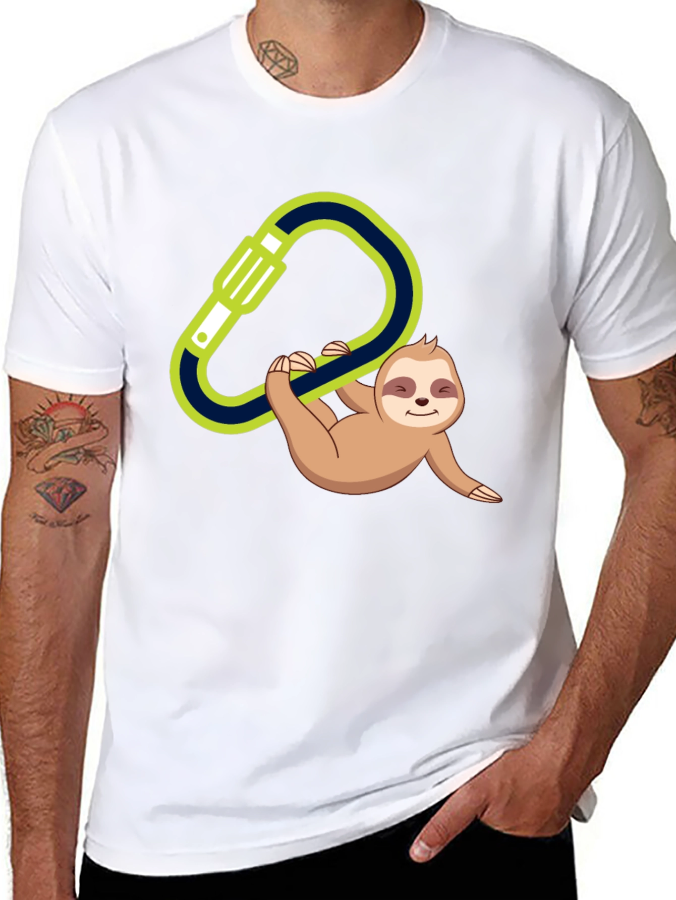 Black Climbing Sloth T-Shirt view 8