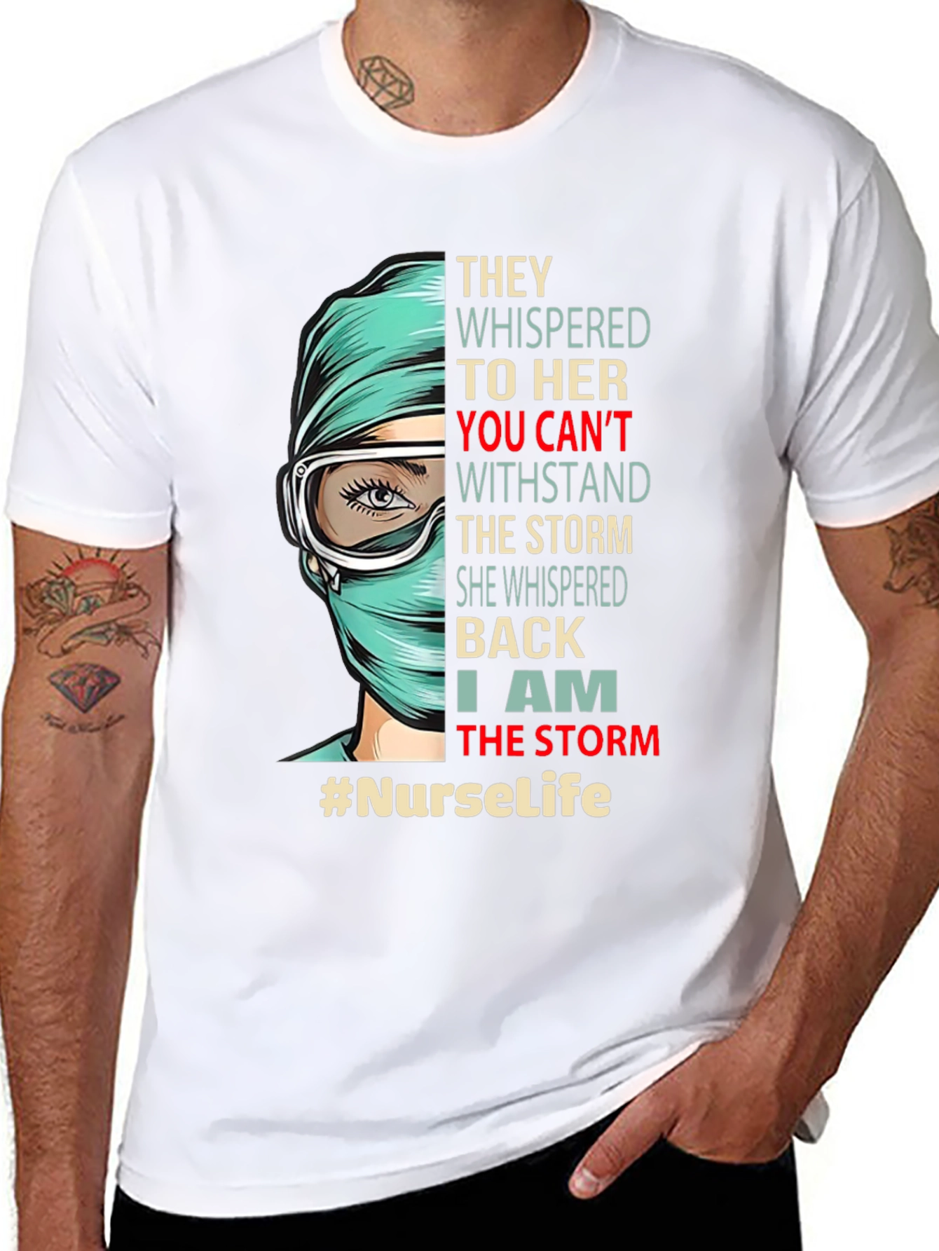 Black Nurse Life T-Shirt - "I Am The Storm" Graphic Tee view 8