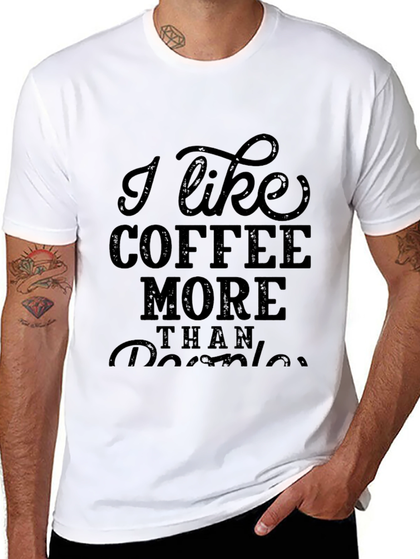 Black Coffee Lover Graphic Tee - I Like Coffee More Than People view 8