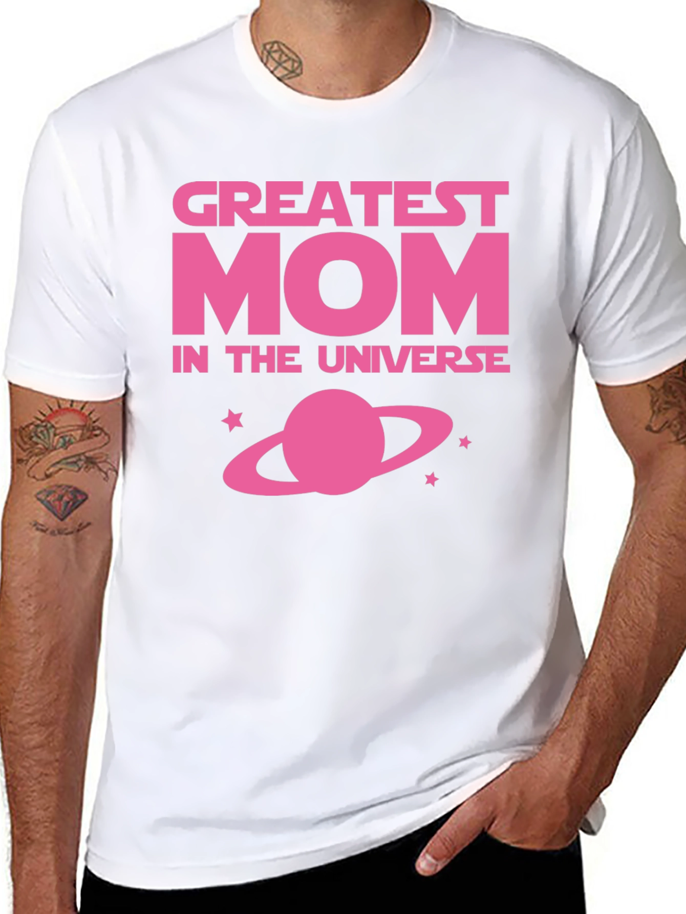 Black Greatest Mom in the Universe Black T-Shirt view 8