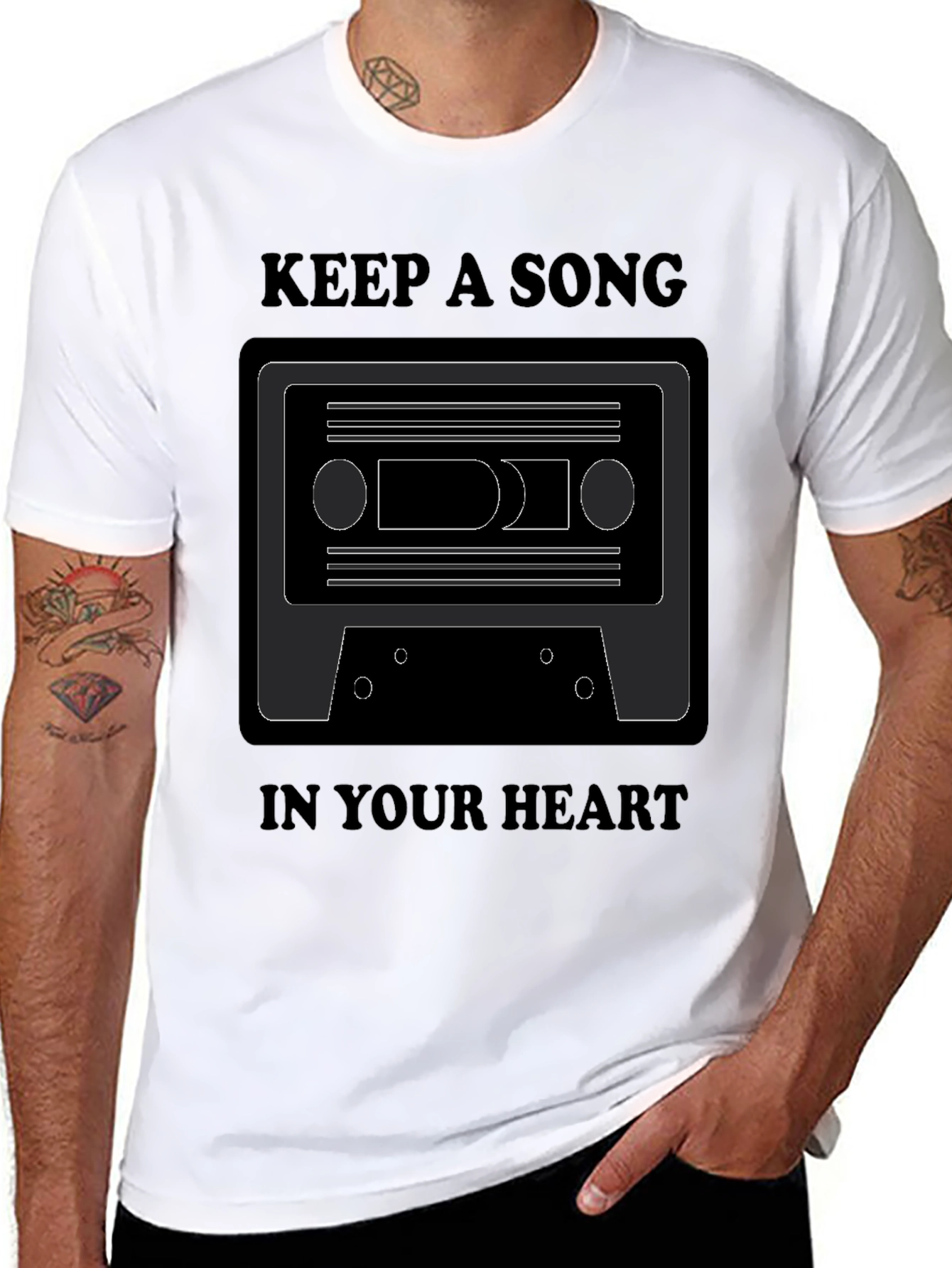 Black Retro Cassette Tape T-Shirt view 8