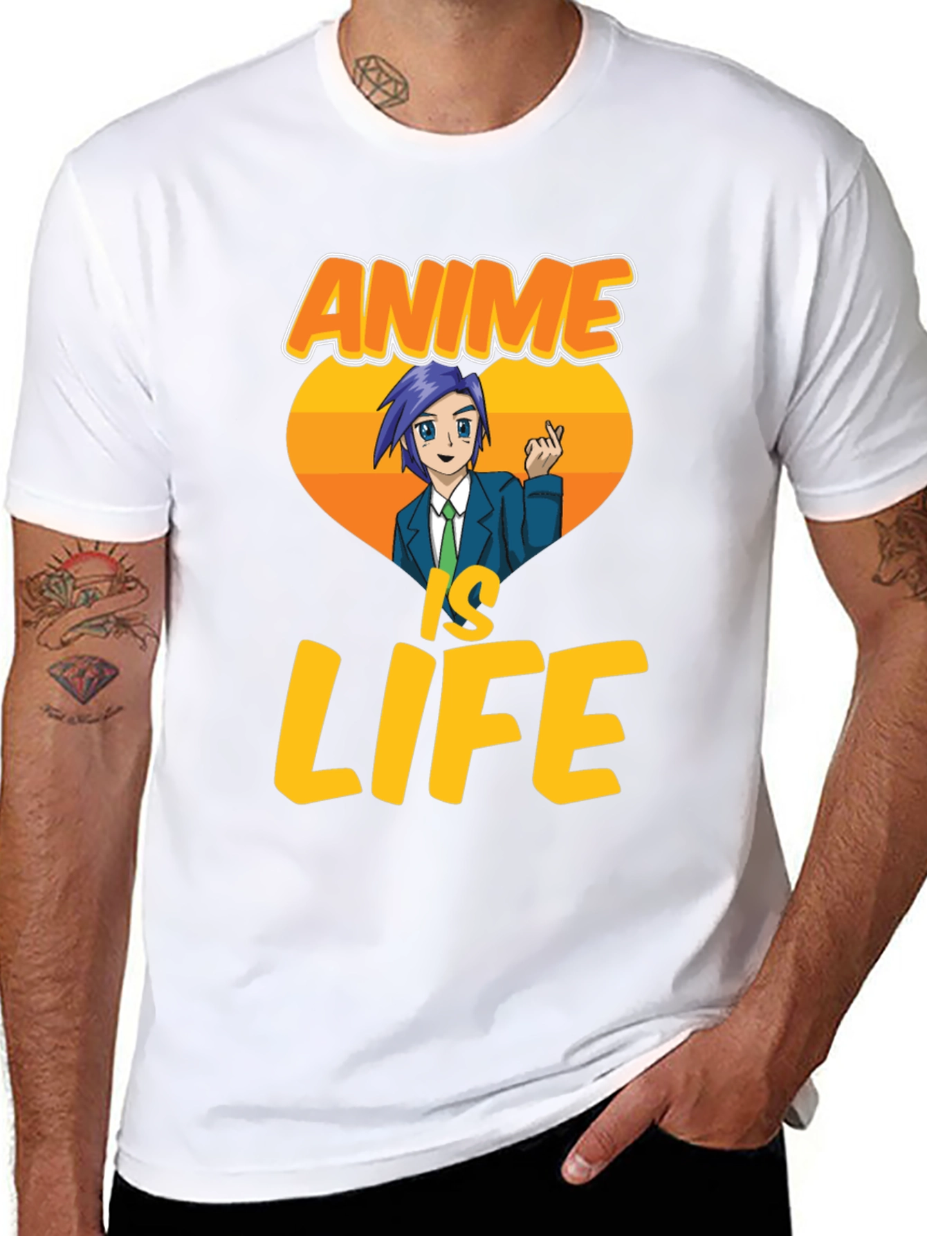 Black Anime Is Life Graphic T-Shirt - Black view 8