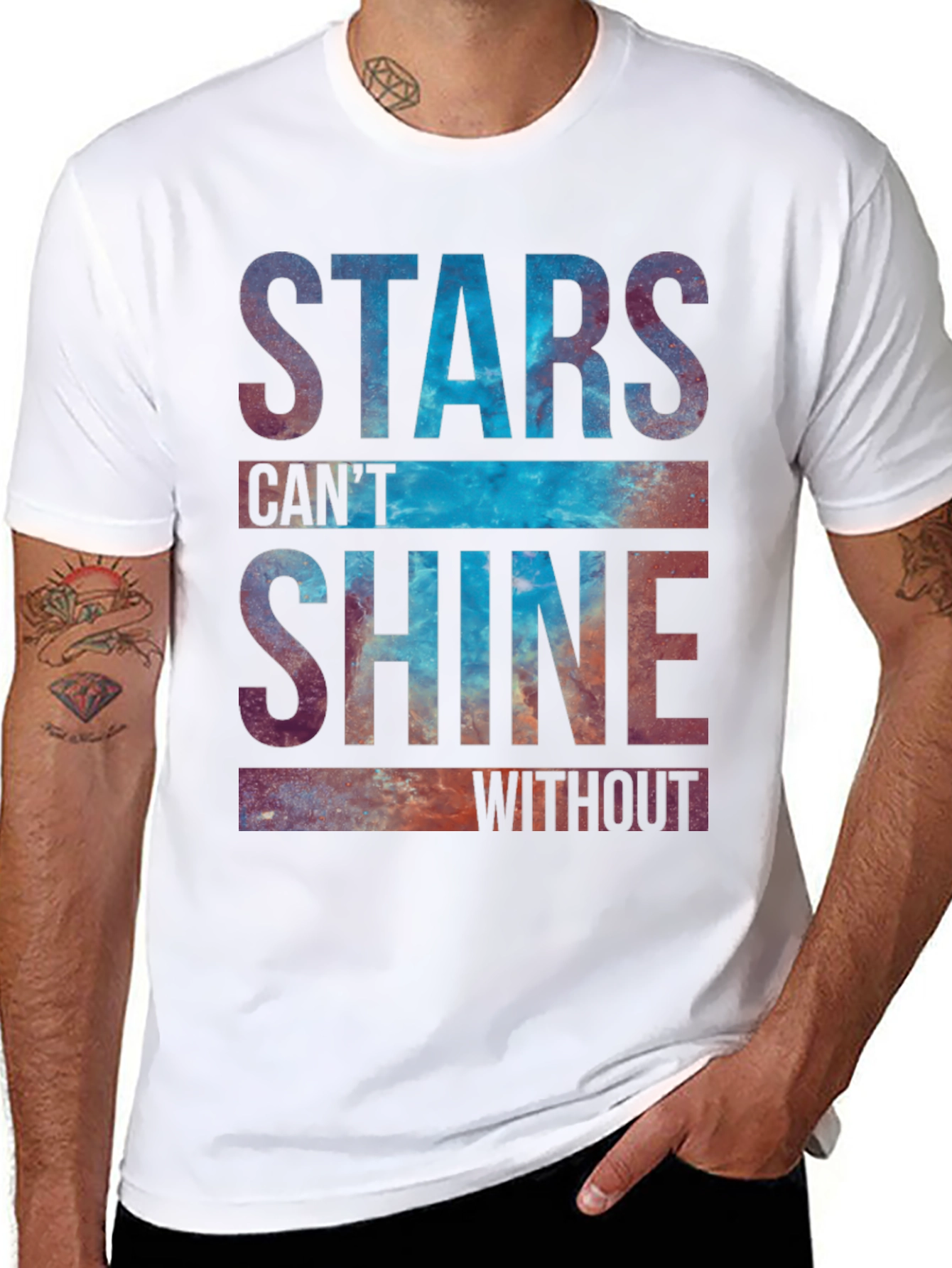 Black Stars Can't Shine Graphic Tee view 8