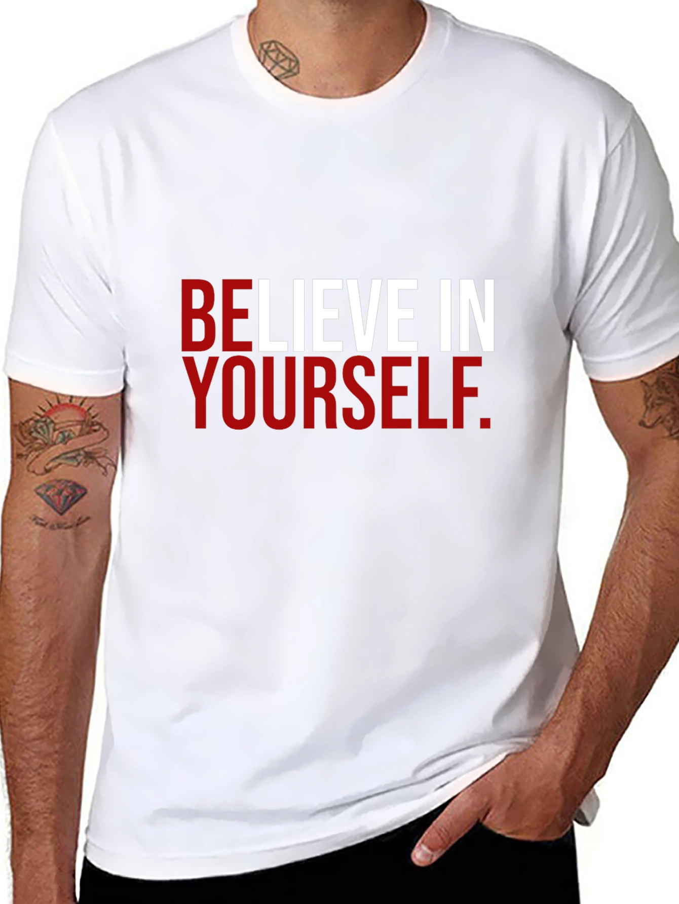 Black Believe in Yourself Black Graphic Tee view 8