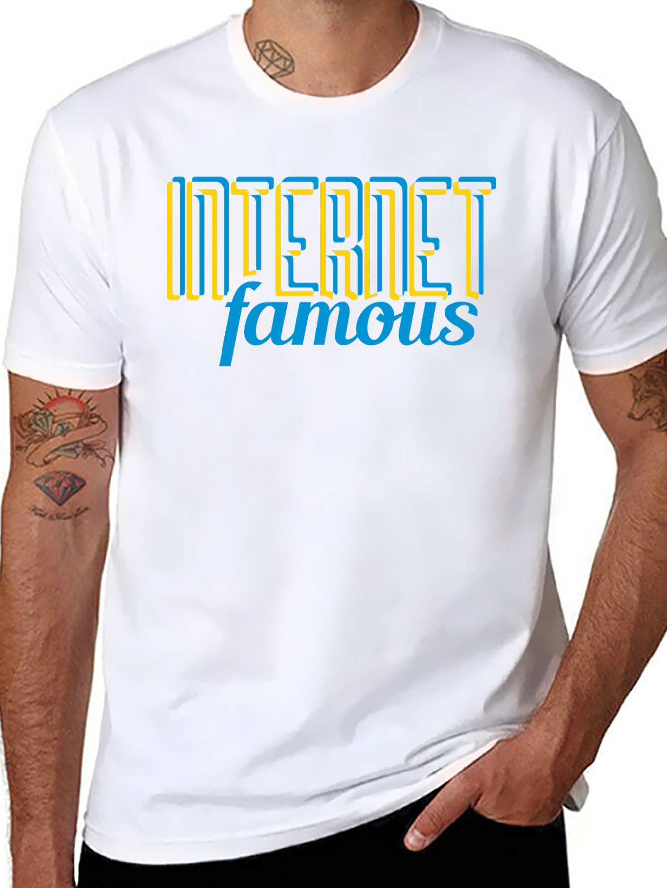 Black Internet Famous Graphic Tee - Black Crew Neck T-Shirt view 8