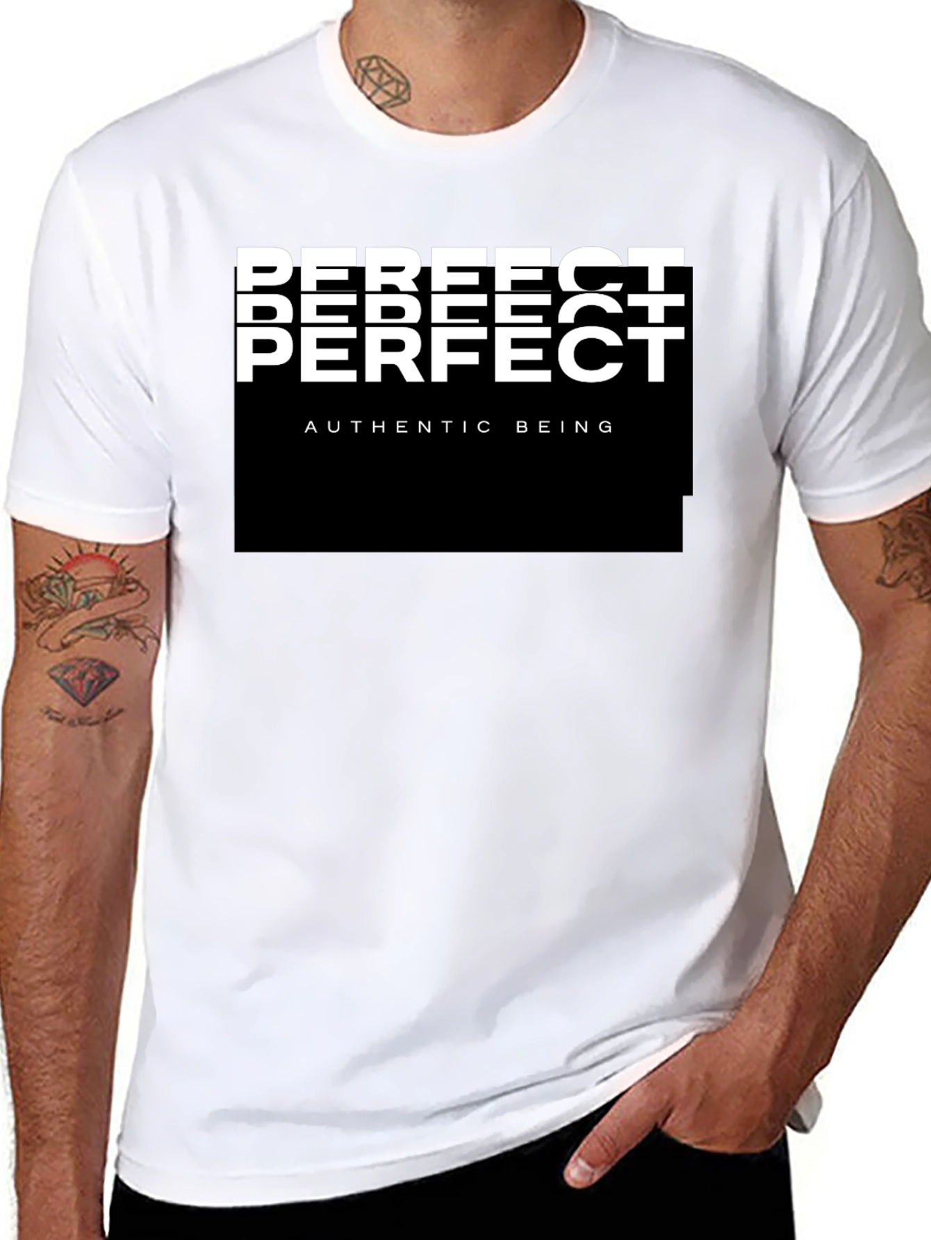 Black Perfect Authentic Being Graphic Tee - Black view 8
