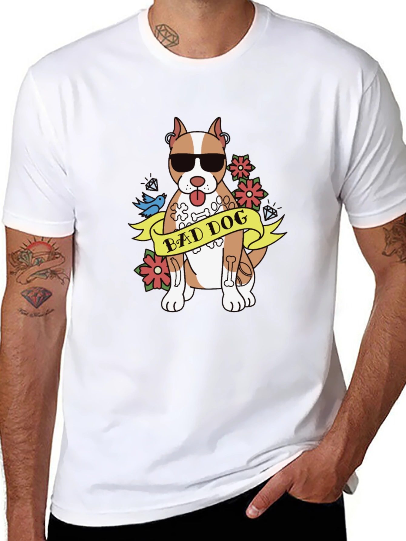Black Bad Dog Graphic T-Shirt view 8