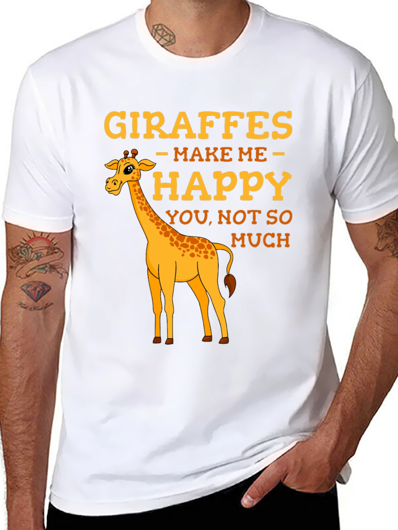 Black Giraffe T-Shirt: Makes Me Happy Graphic Tee view 8