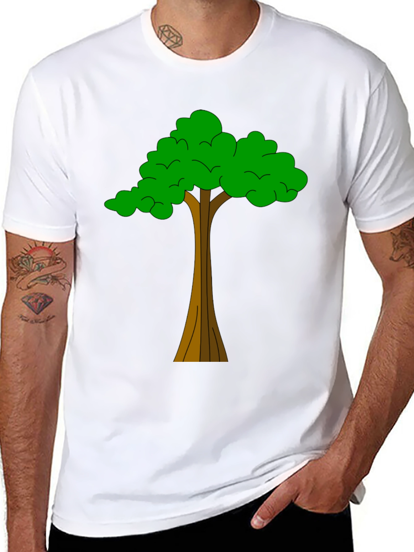 Black Tree Graphic Tee - Nature Inspired Casual Wear view 8