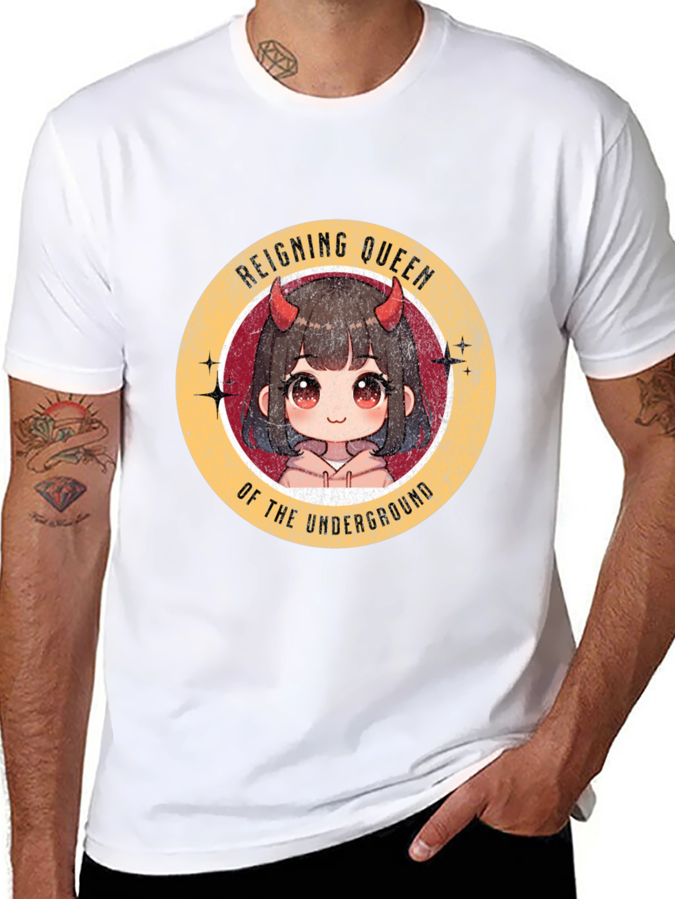 Black Reigning Queen Underground Anime T-Shirt view 8