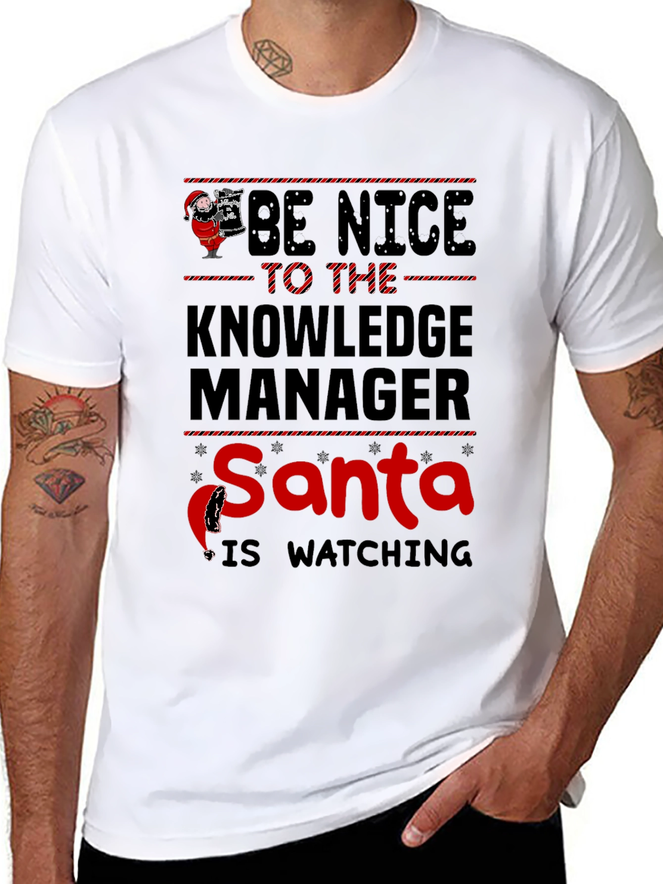 Black Be Nice to the Knowledge Manager T-Shirt view 8