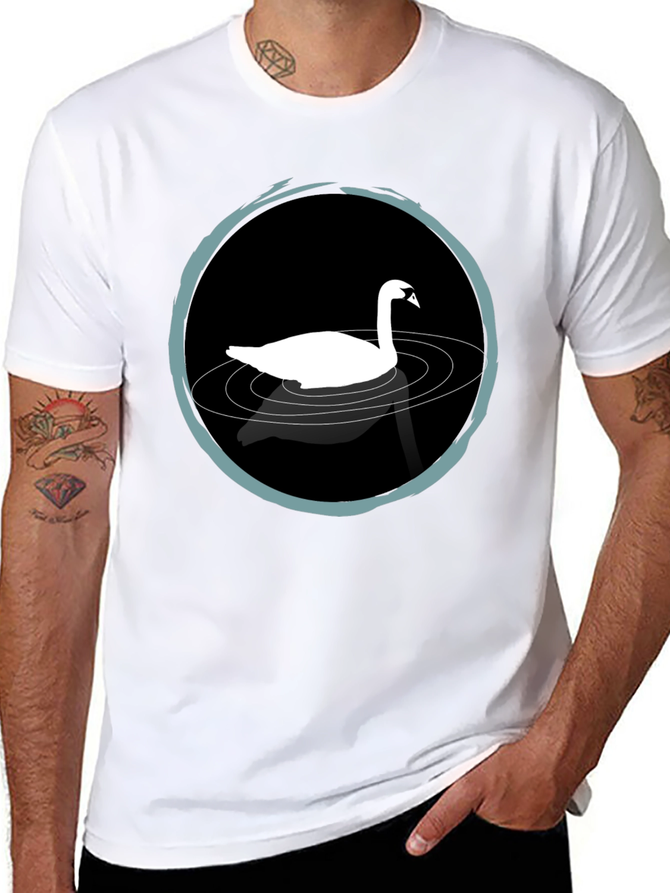 Swan Lake T-Shirt - Elegant Black Tee - 8