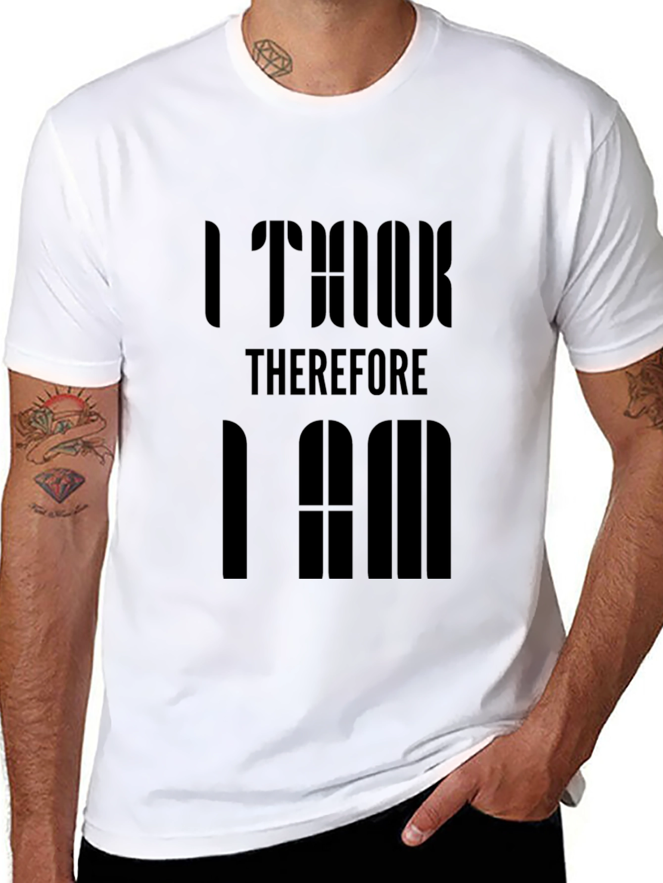 Black I Think Therefore I Am Graphic T-Shirt - Black view 8