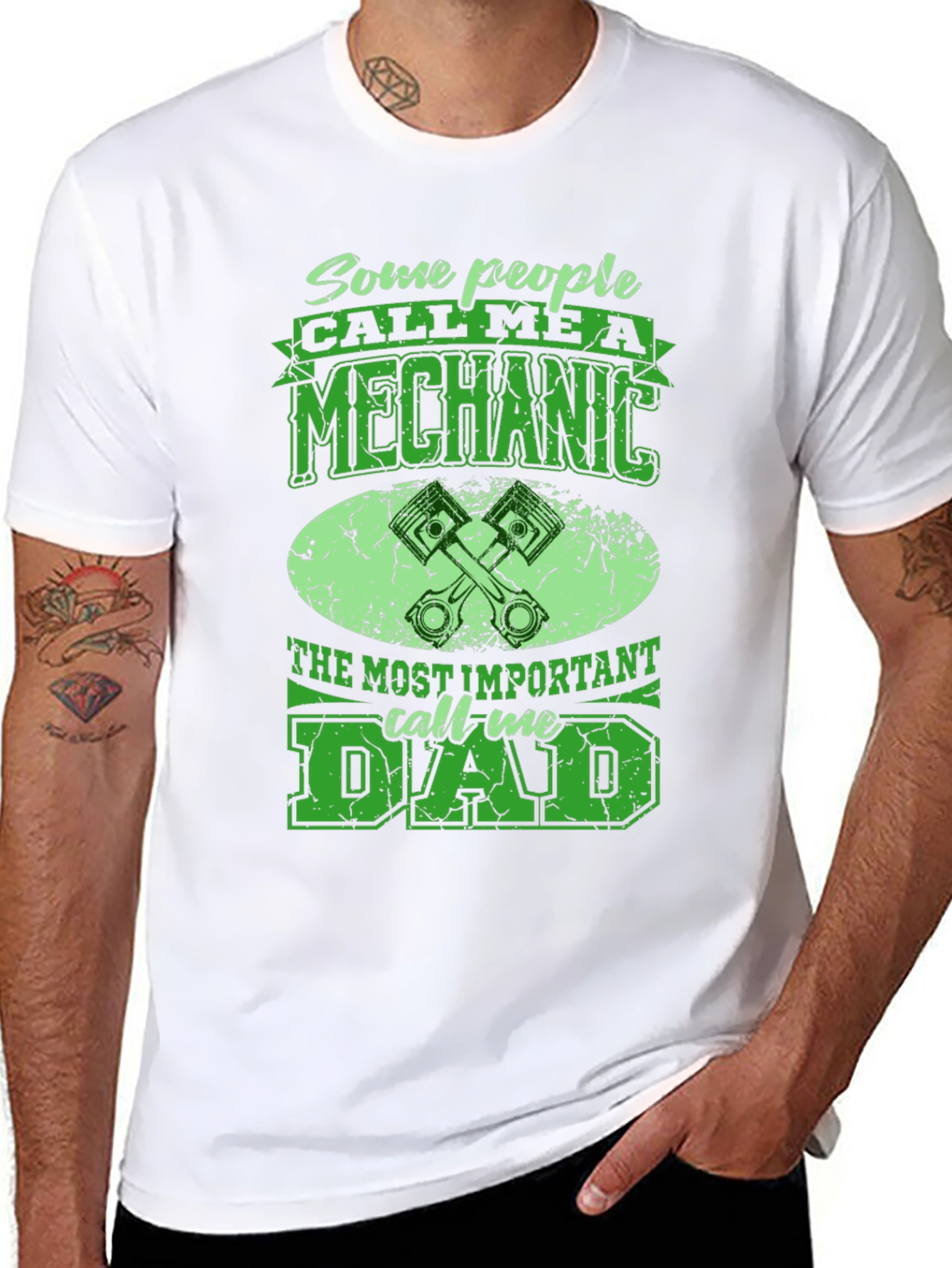 Black Mechanic Dad T-Shirt - Some People Call Me A Mechanic view 8