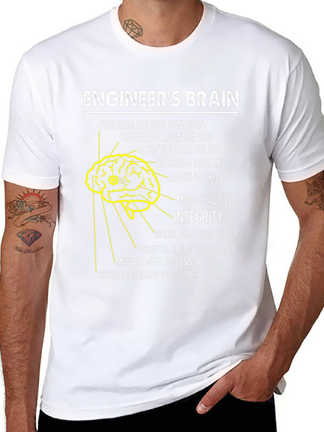 Black Engineer's Brain T-Shirt: Problem Solving Humor view 8