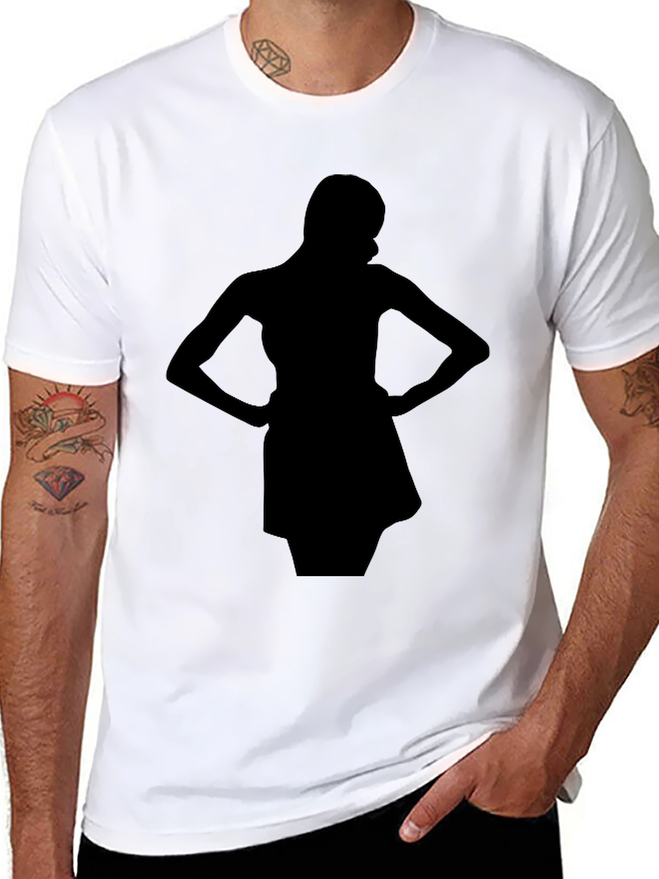Silhouette Woman's Tee - Sleek Black T-Shirt - 8