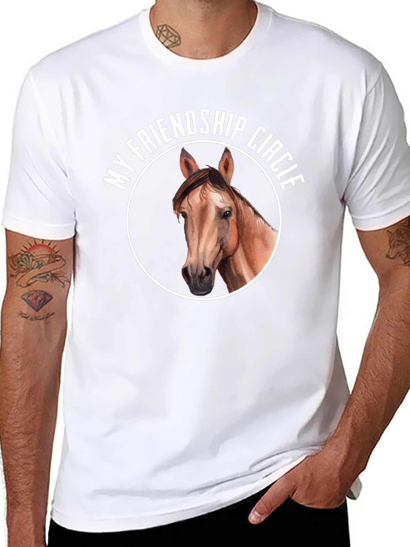 Black Horse Friendship Circle Graphic Tee view 8