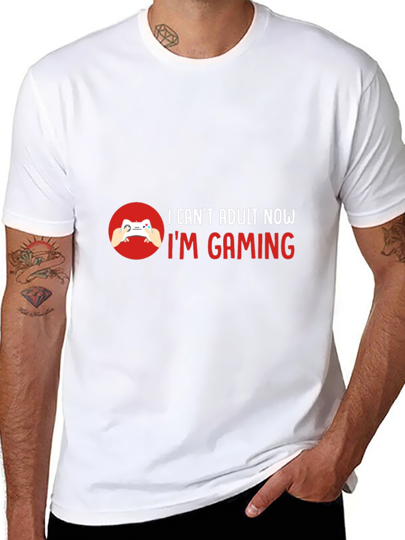I Can't Adult Now I'm Gaming Black T-Shirt - 8