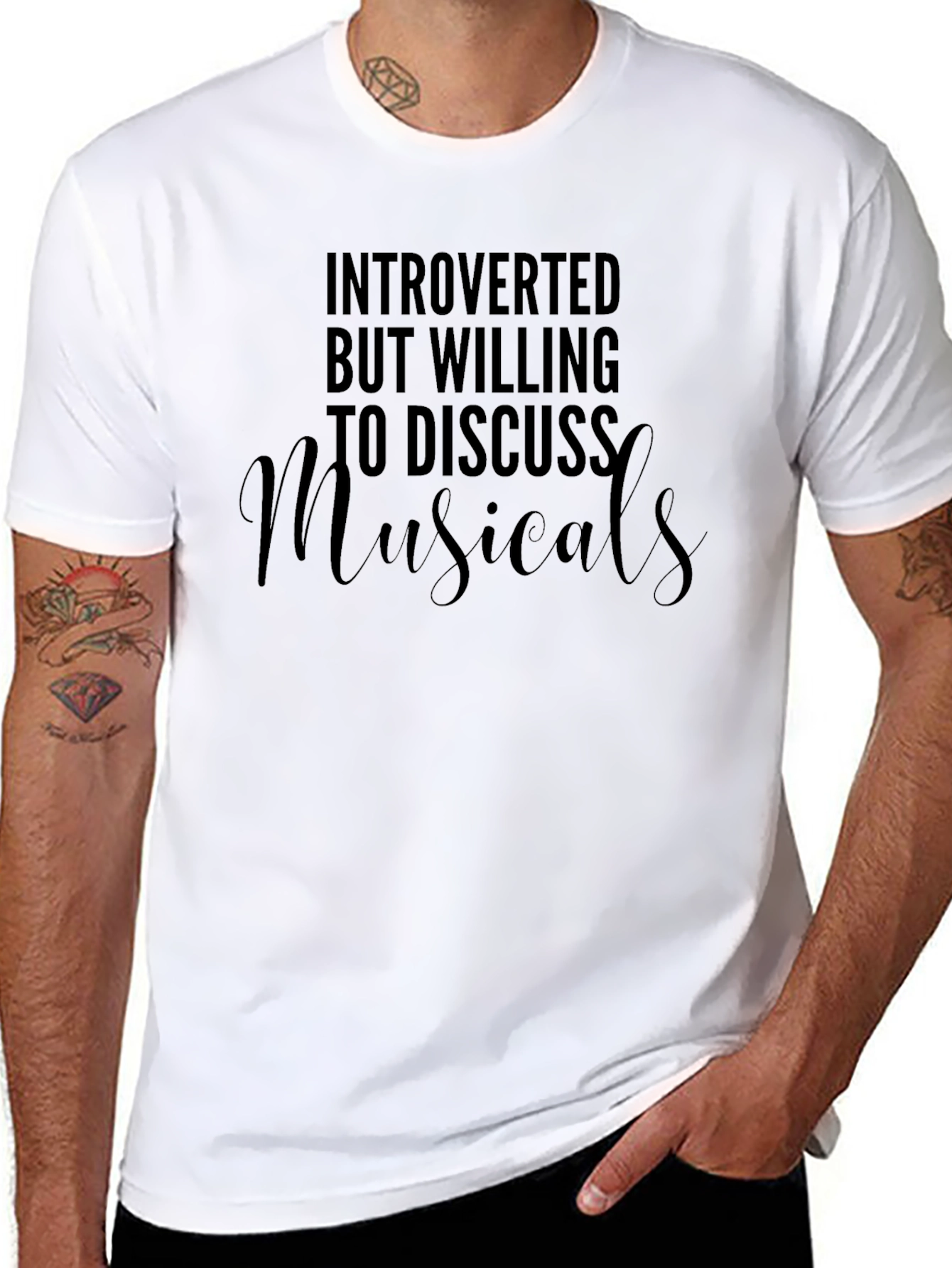 Black Introverted Musical Lover T-Shirt view 8