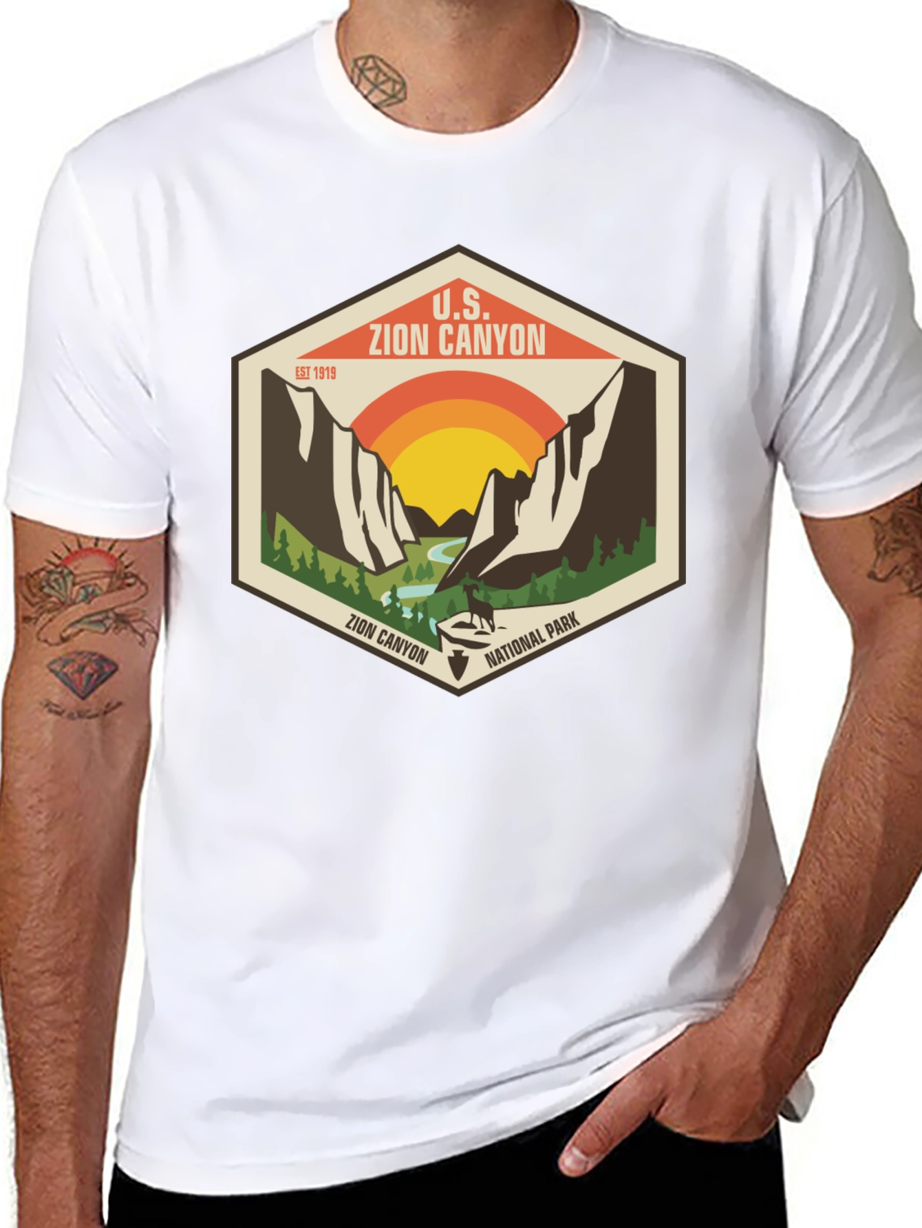 Black Zion Canyon National Park Graphic Tee view 8