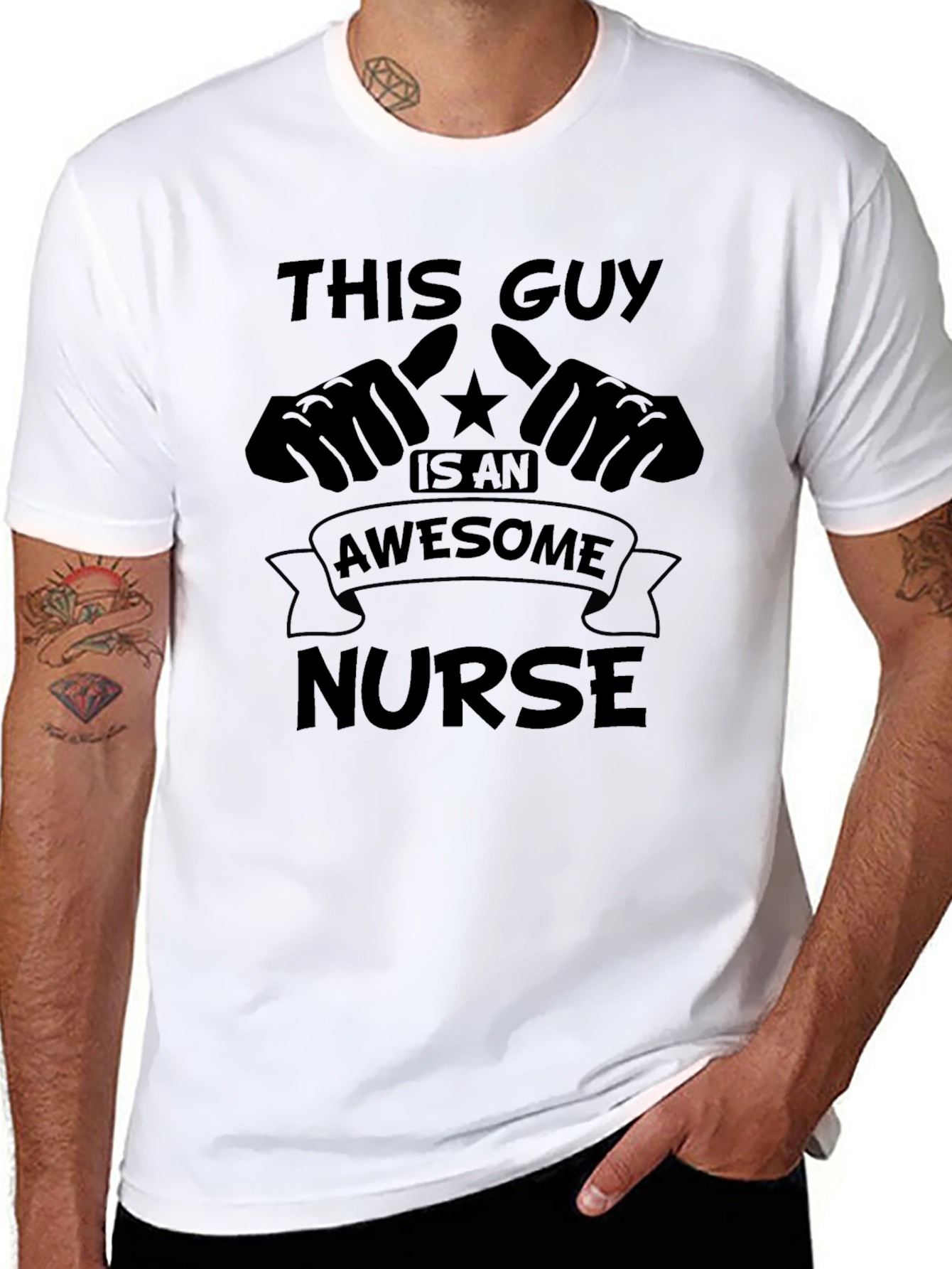 Black Awesome Nurse Graphic T-Shirt view 8