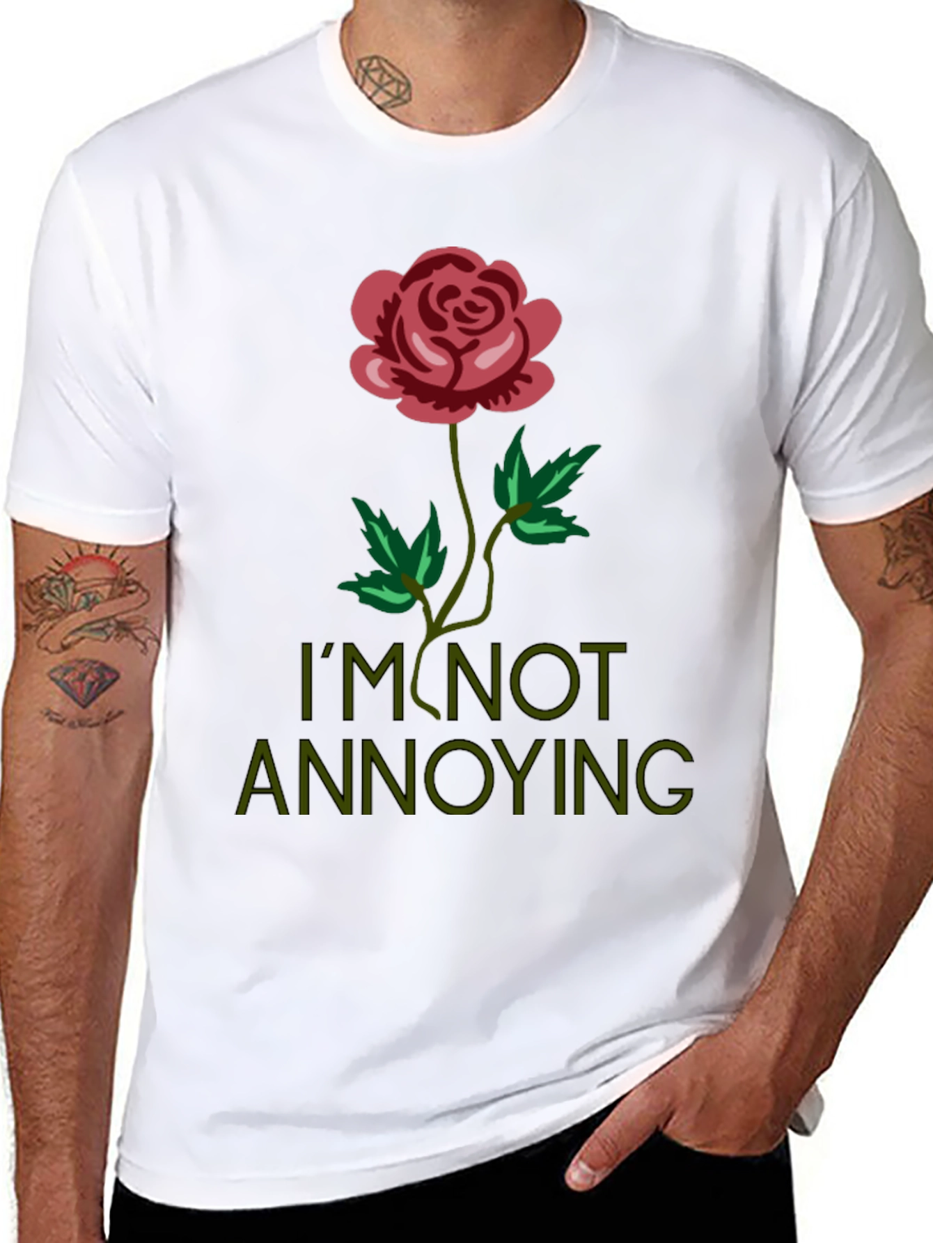 Black Rose Graphic Tee - I'm Not Annoying T-Shirt view 8